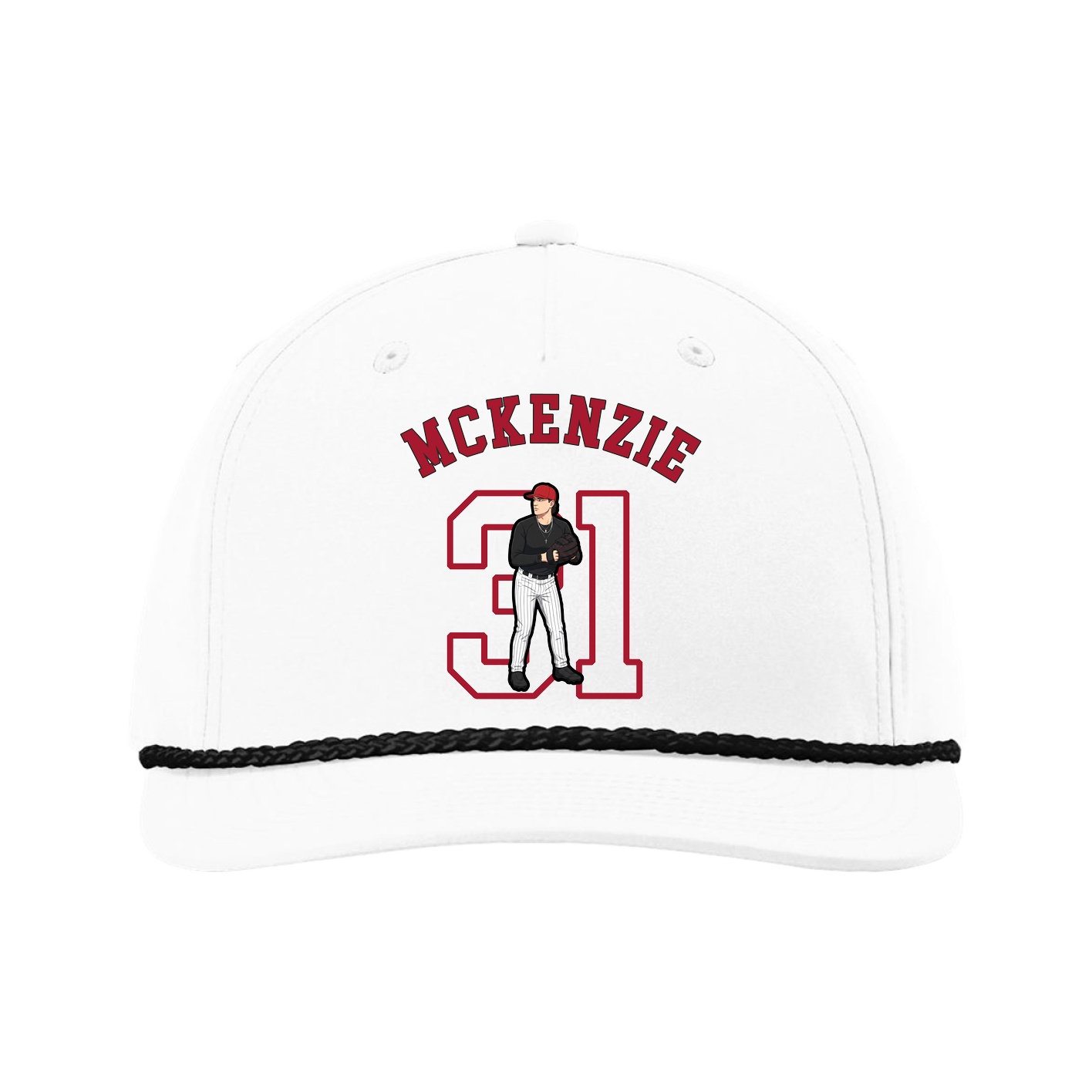Five-Panel Classic Rope Cap — Shirsey Arch in White