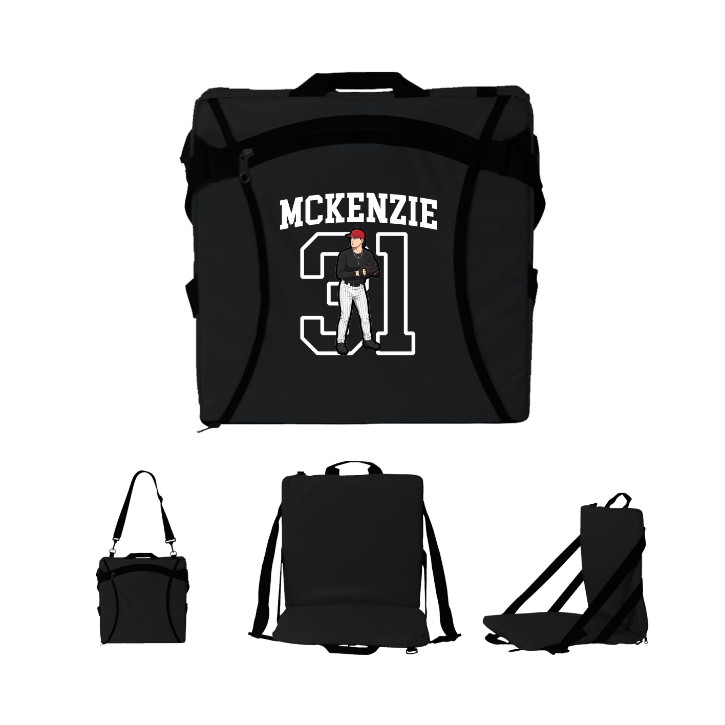 Folding Stadium Seat — Shirsey in Black