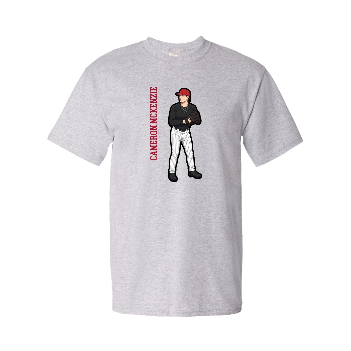 Tee — Name Vertical in Grey