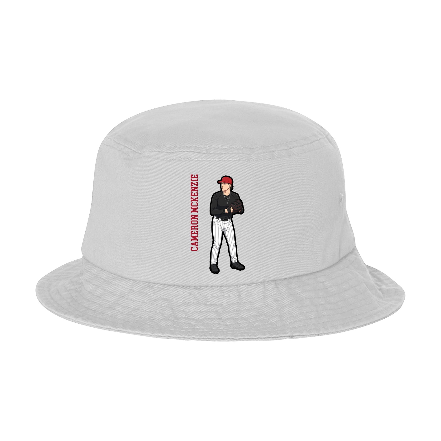Bucket Cap — Name Vertical in White