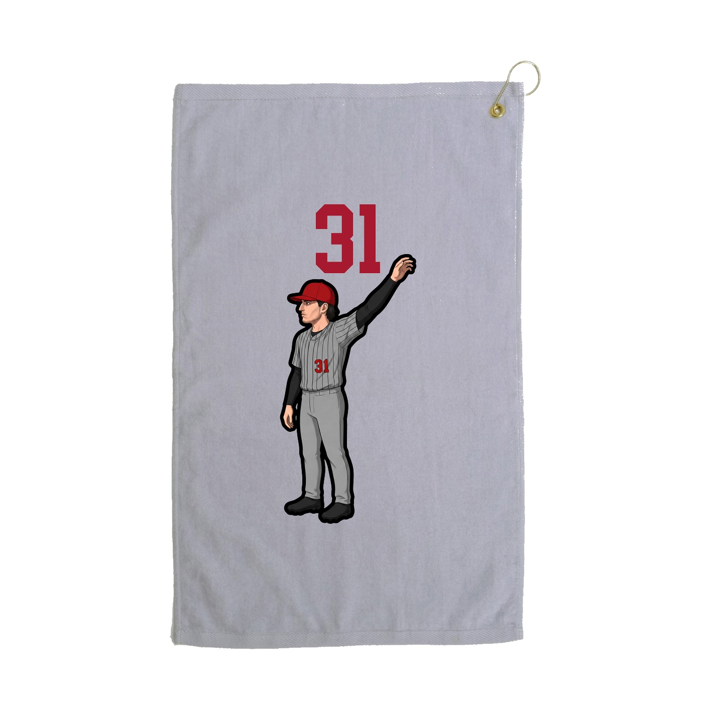 Golf Towel — Number Top in Grey