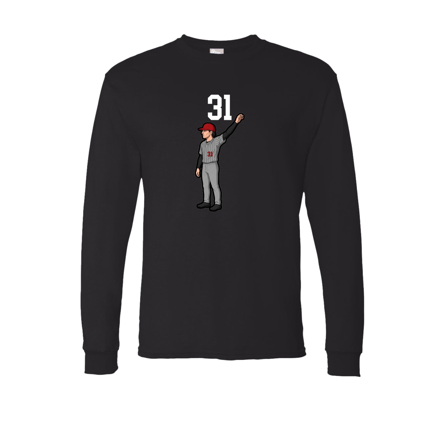 Long Sleeve Tee — Number Top in Black