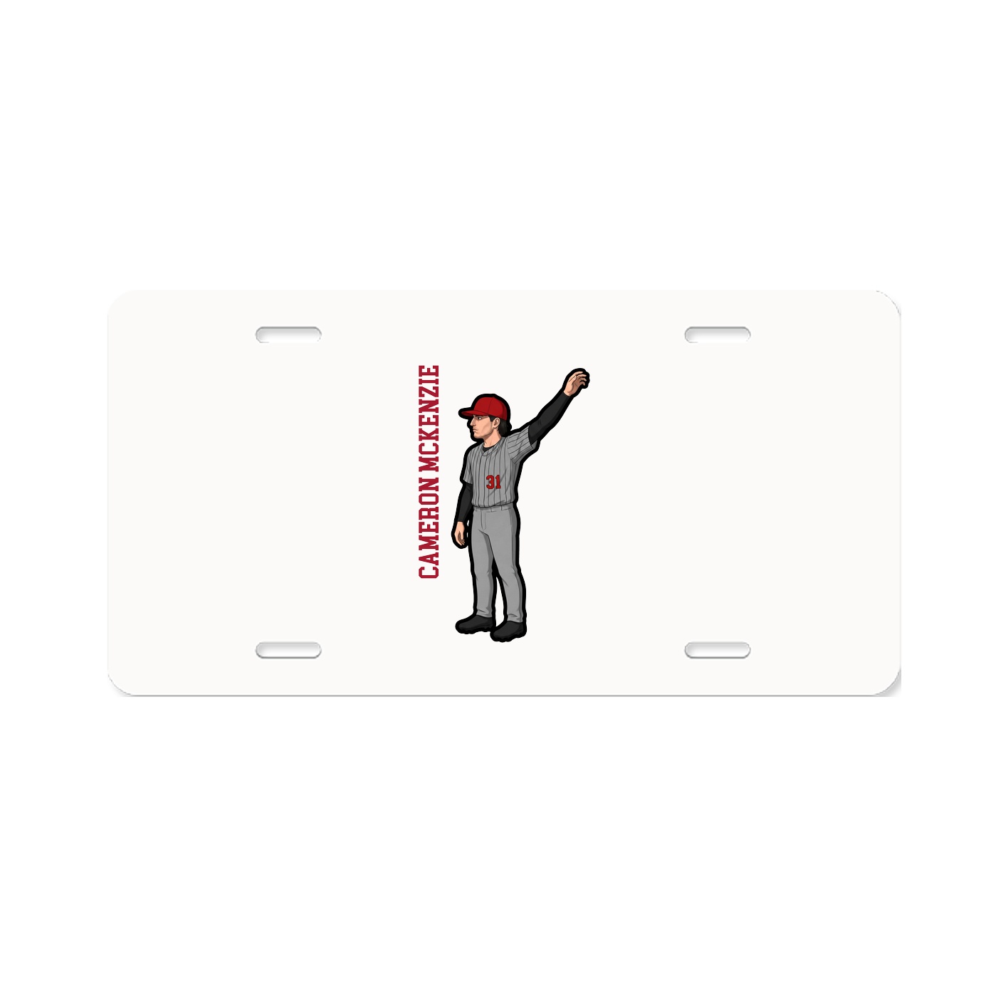 License Plate — Name Vertical in Classic