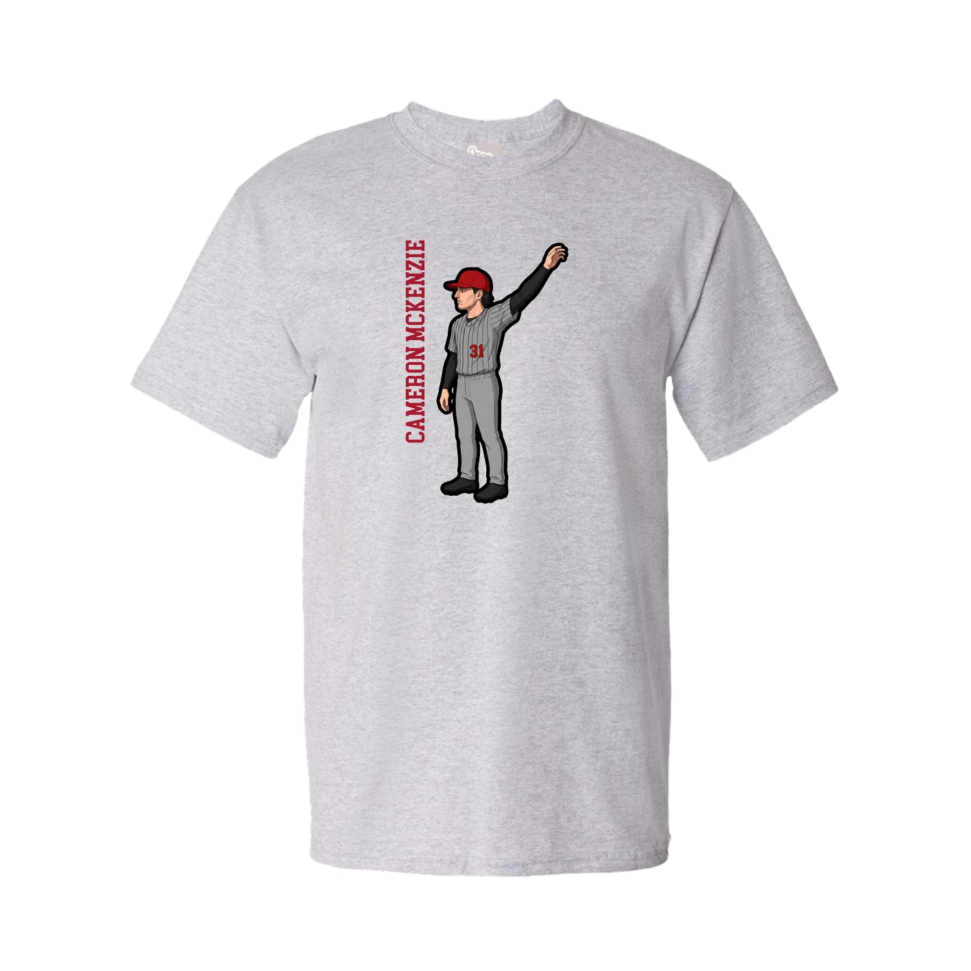 Tee — Name Vertical in Grey