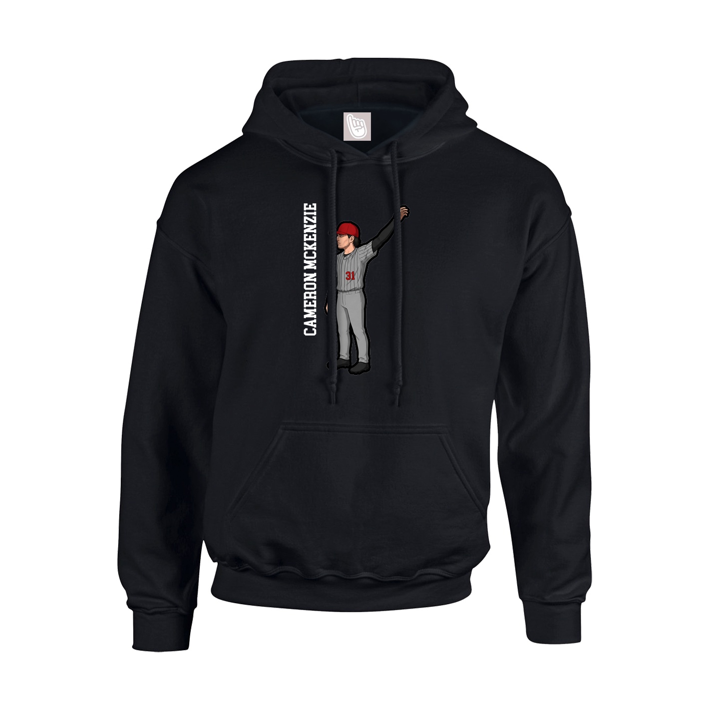 Youth Hoodie — Name Vertical in Black
