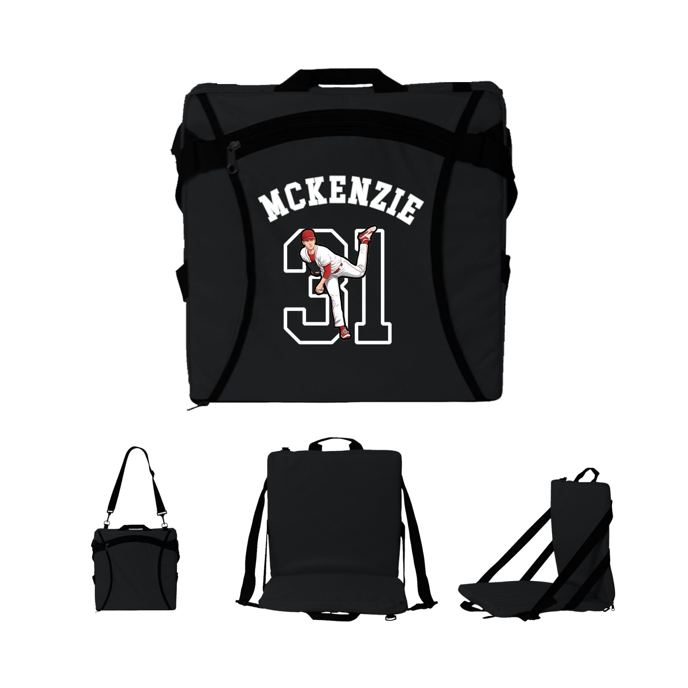 Folding Stadium Seat — Shirsey Arch in Black