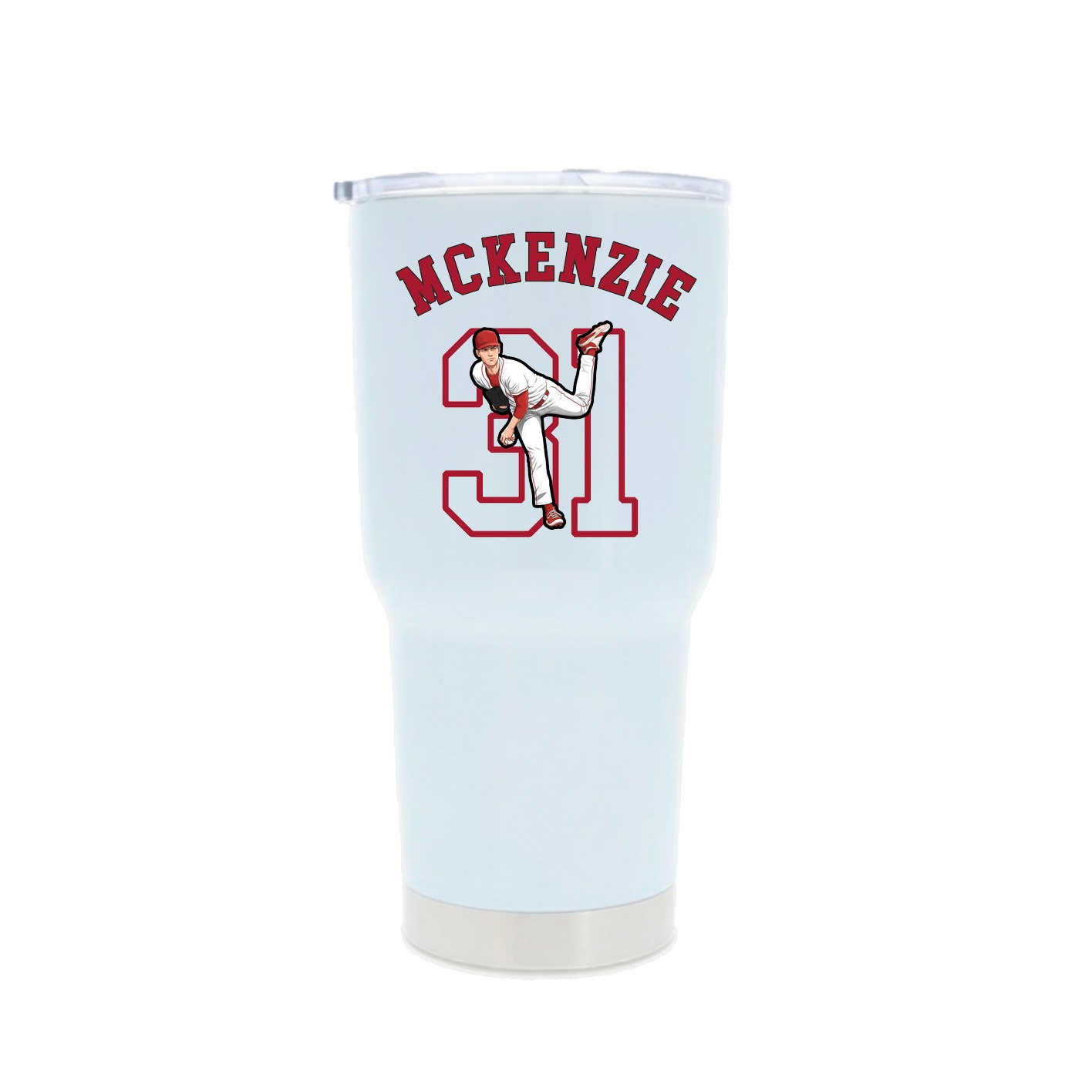 30oz Stainless Steel Tumbler — Shirsey Arch in White