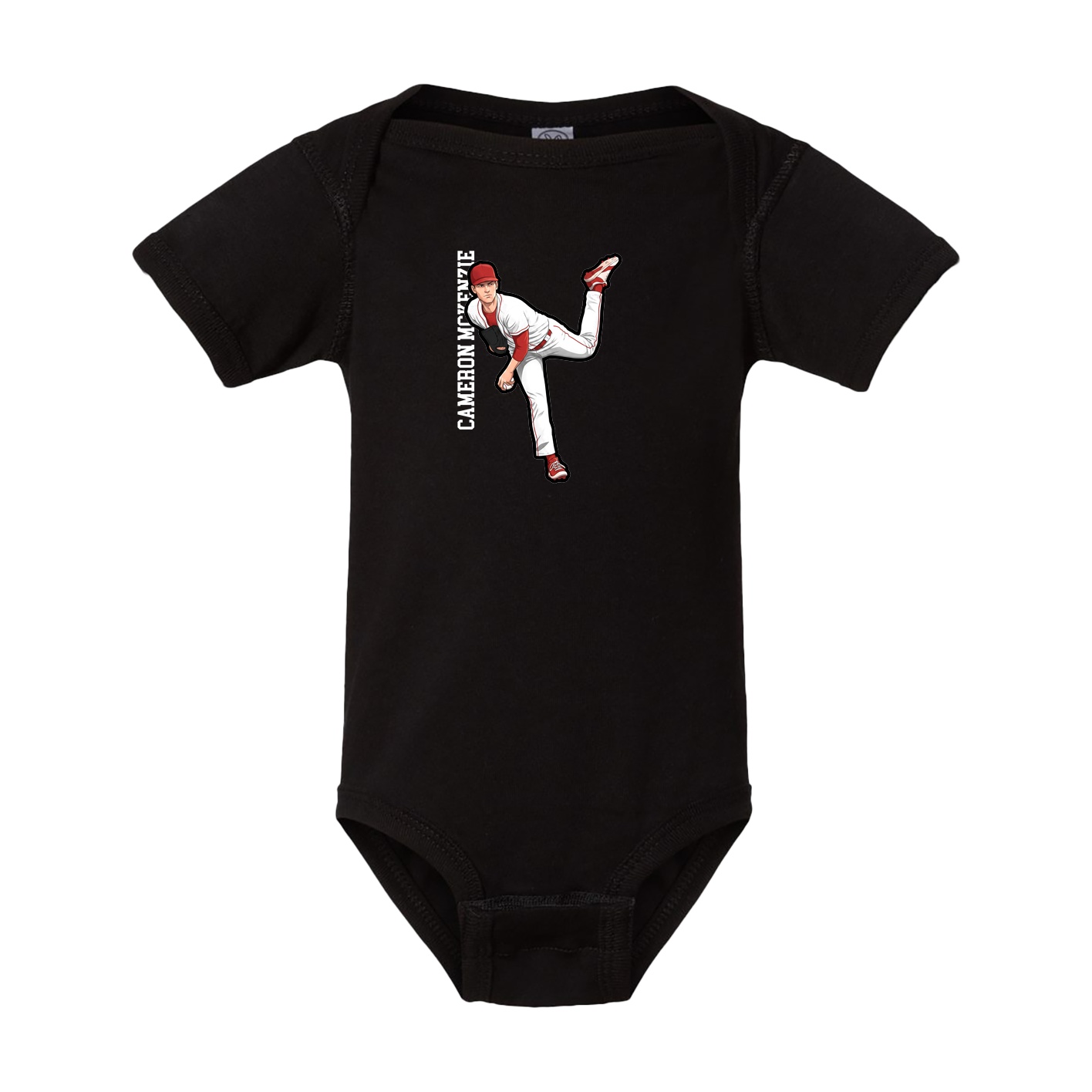 Baby Onesie — Name Vertical in Black