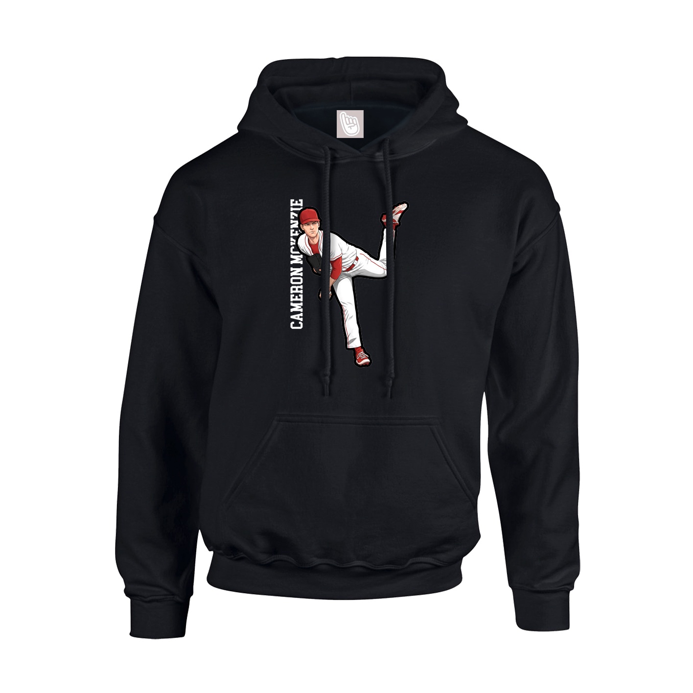 Youth Hoodie — Name Vertical in Black