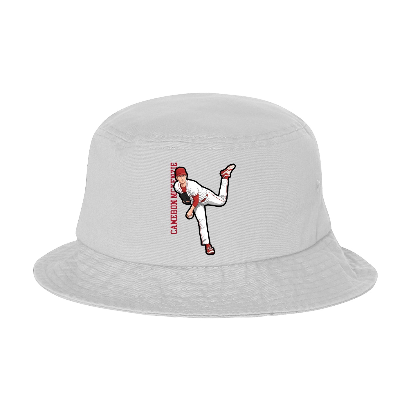 Bucket Cap — Name Vertical in White