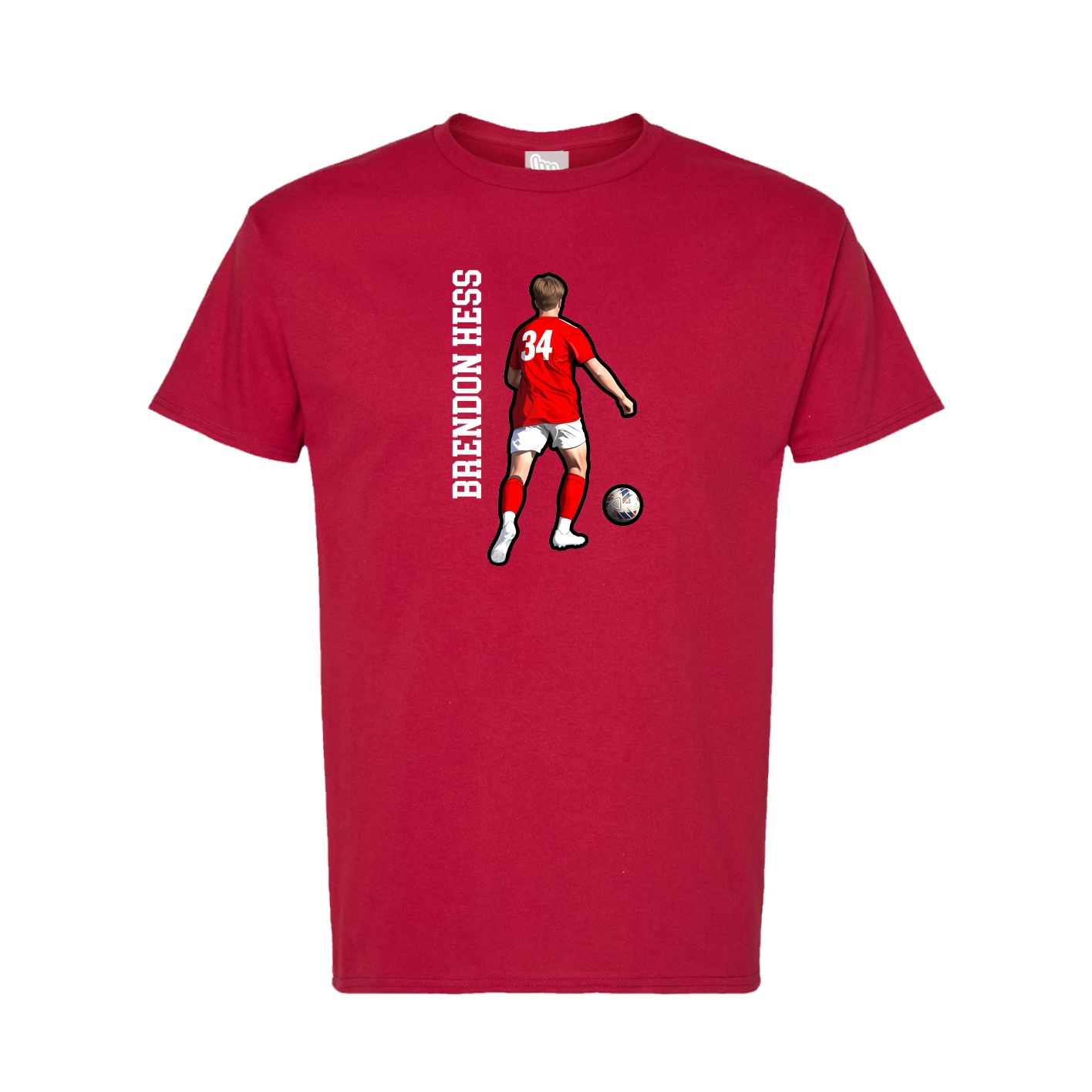 Tee — Name Vertical in Crimson