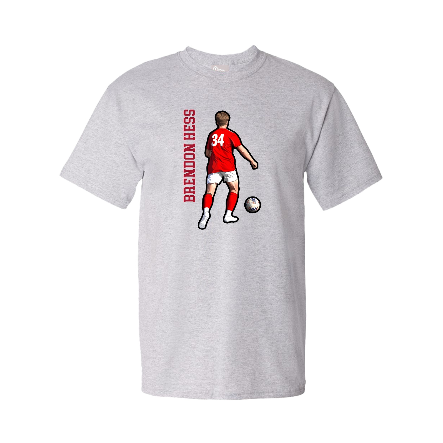 Tee — Name Vertical in Grey