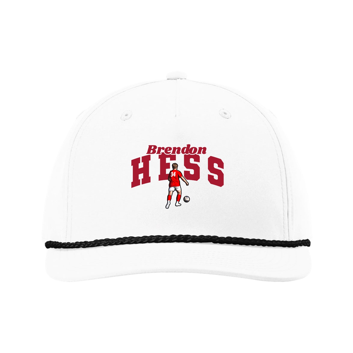Five-Panel Classic Rope Cap — Signature Arch in White
