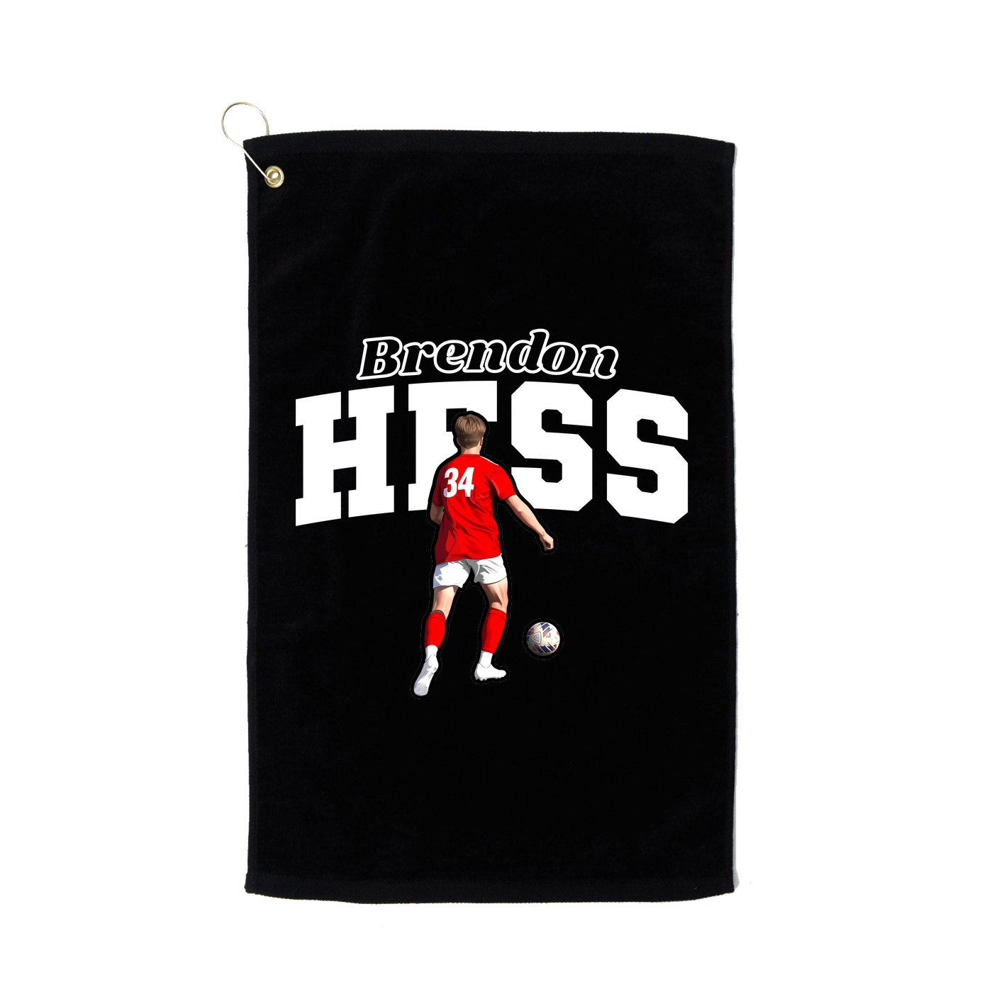 Golf Towel — Name Arch in Black