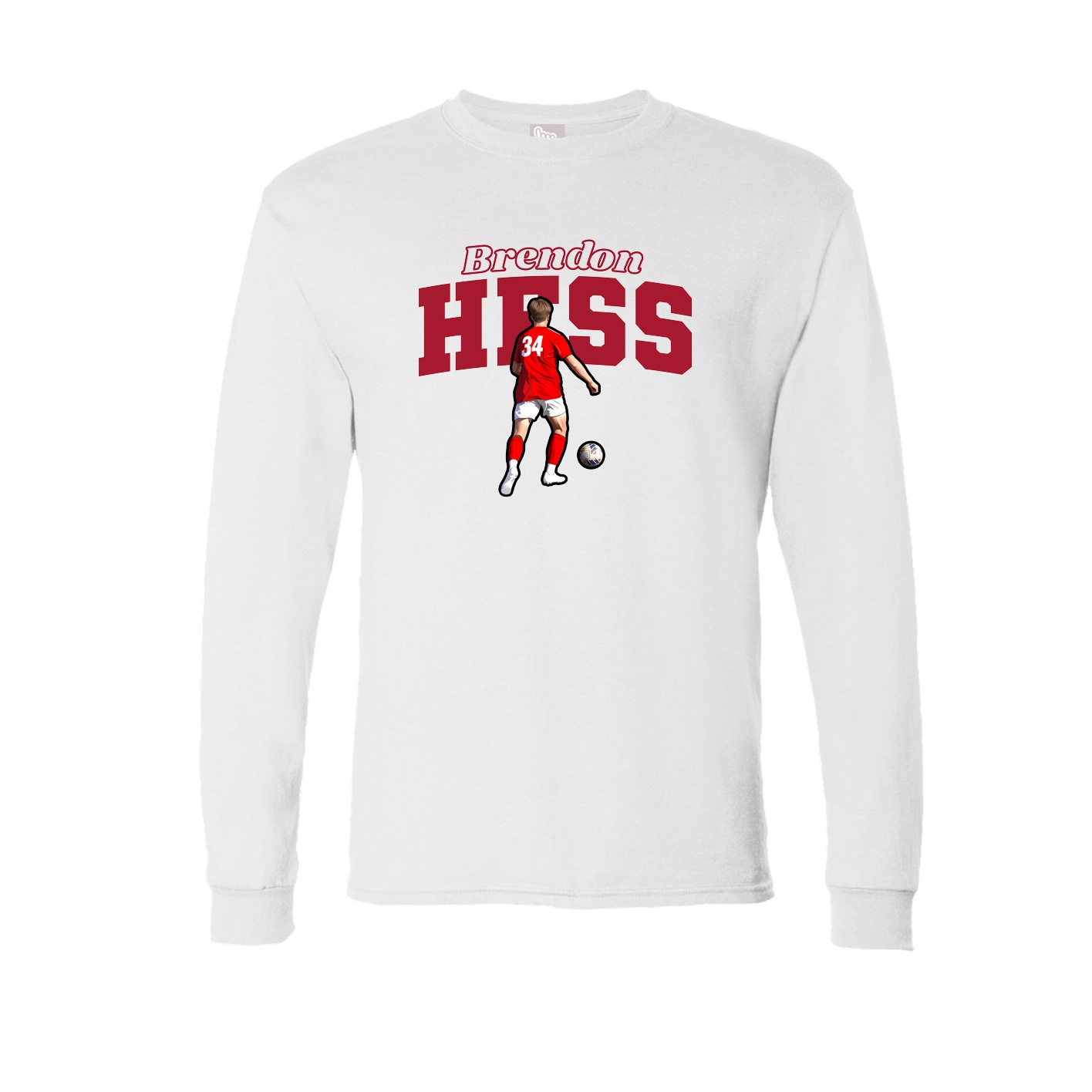 Long Sleeve Tee — Name Arch in White