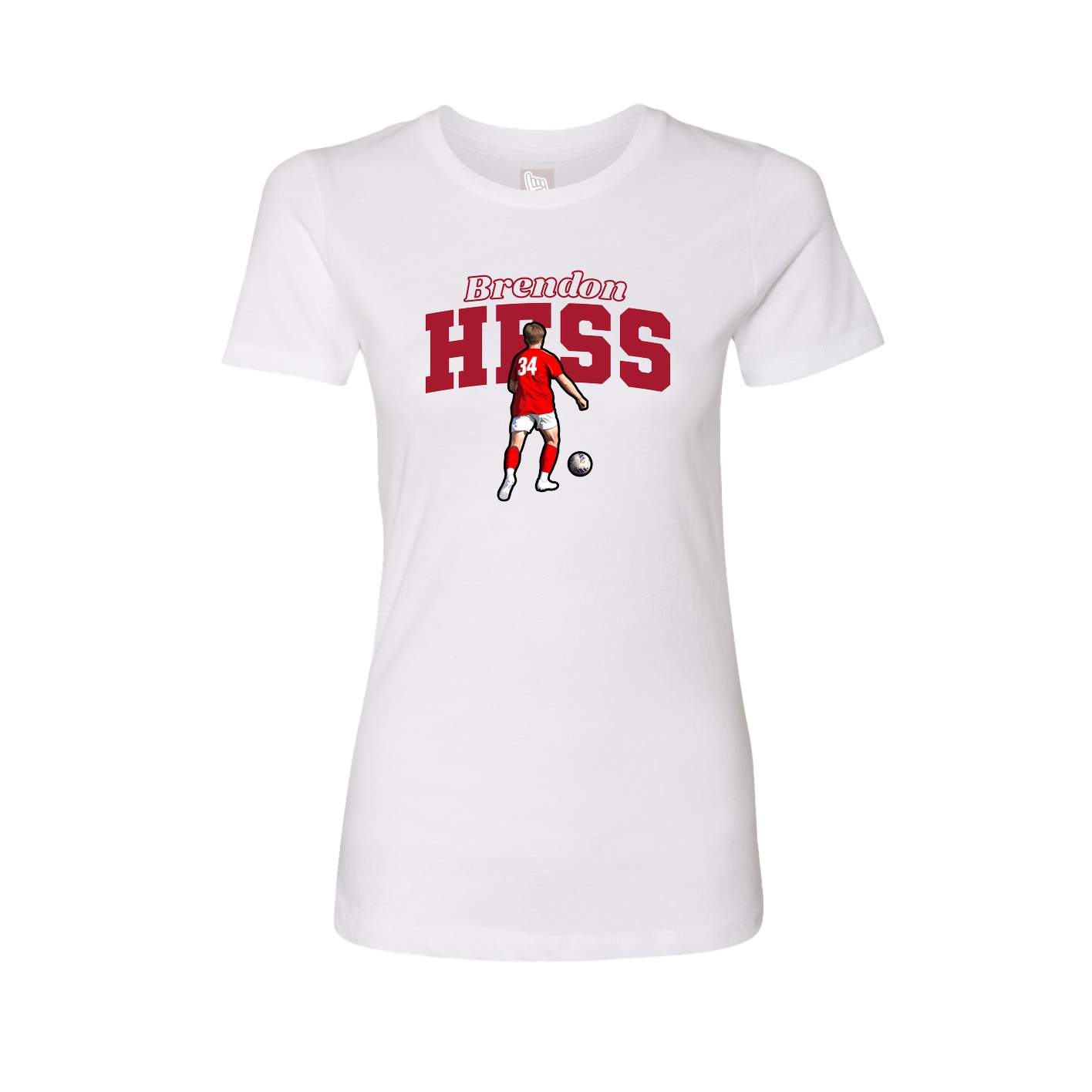 Fitted Women's Tee — Name Arch in White
