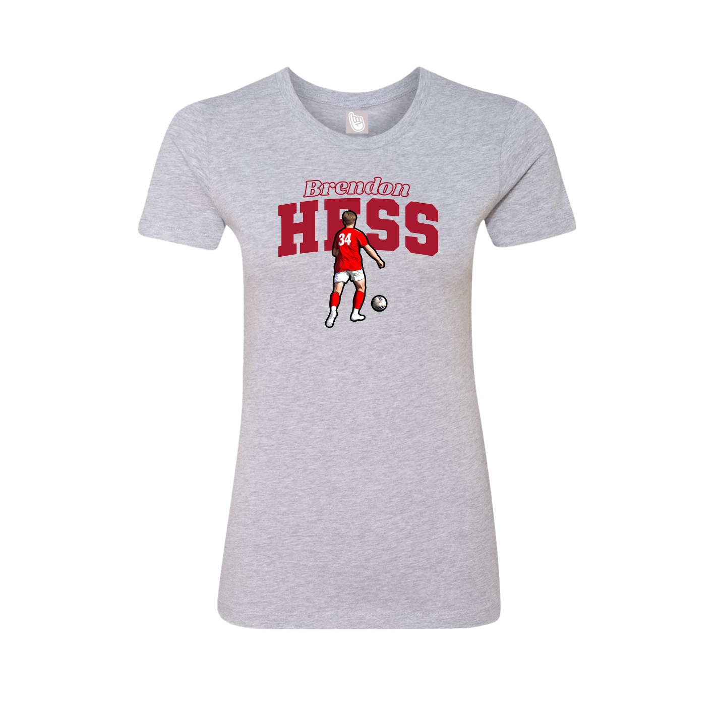 Fitted Women's Tee — Name Arch in Grey