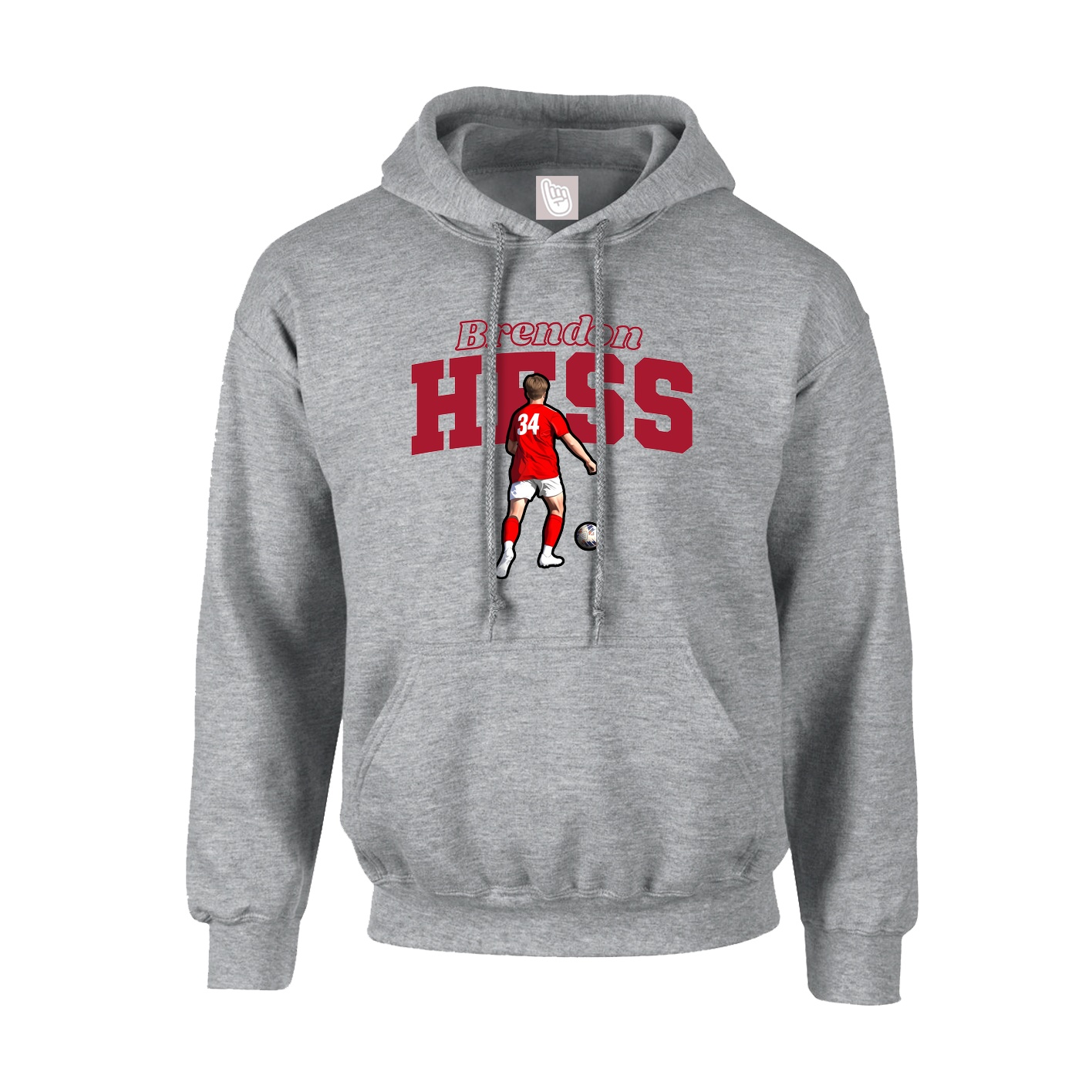 Youth Hoodie — Name Arch in Grey