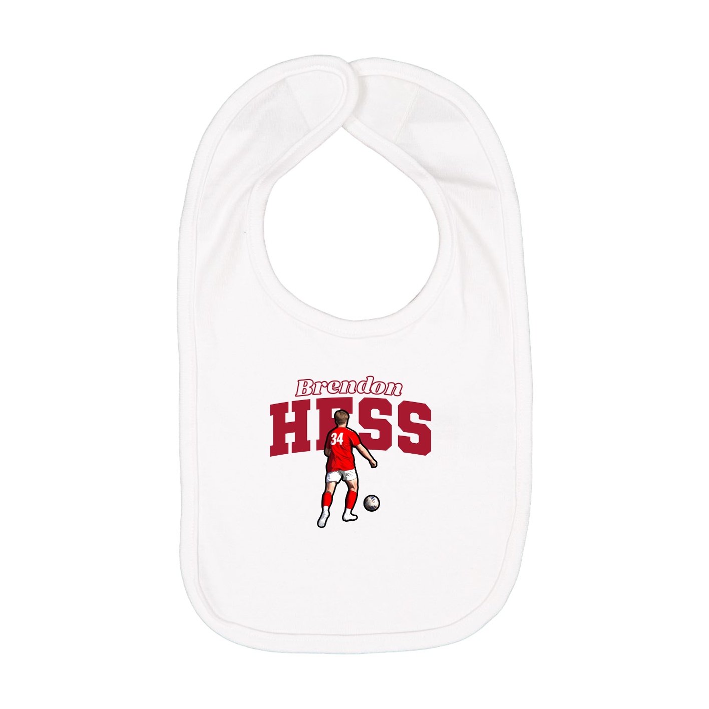 Infant Bib — Name Arch in White