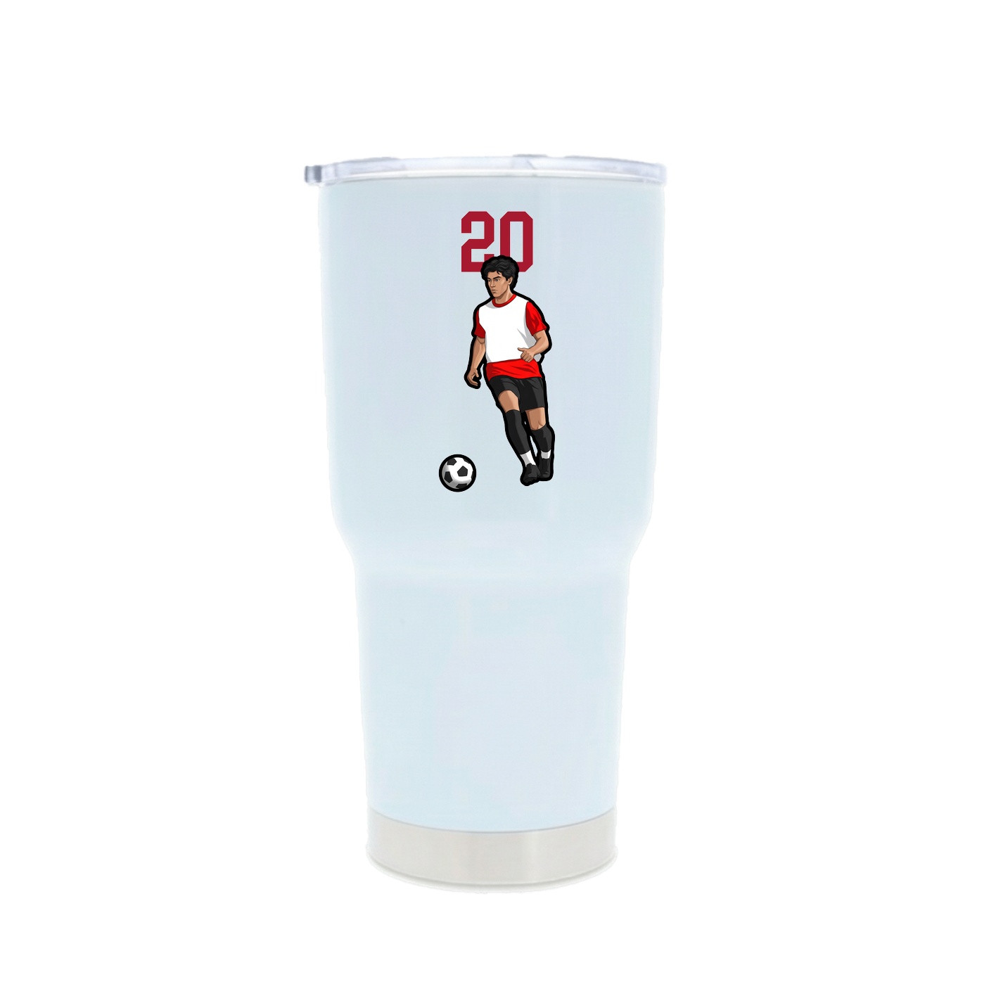 30oz Stainless Steel Tumbler — Number Top in White