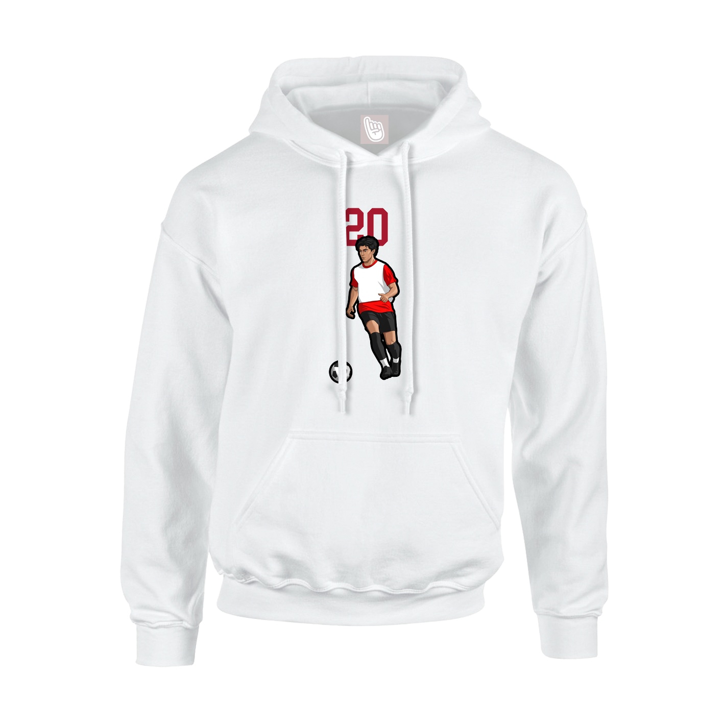 Youth Hoodie — Number Top in White
