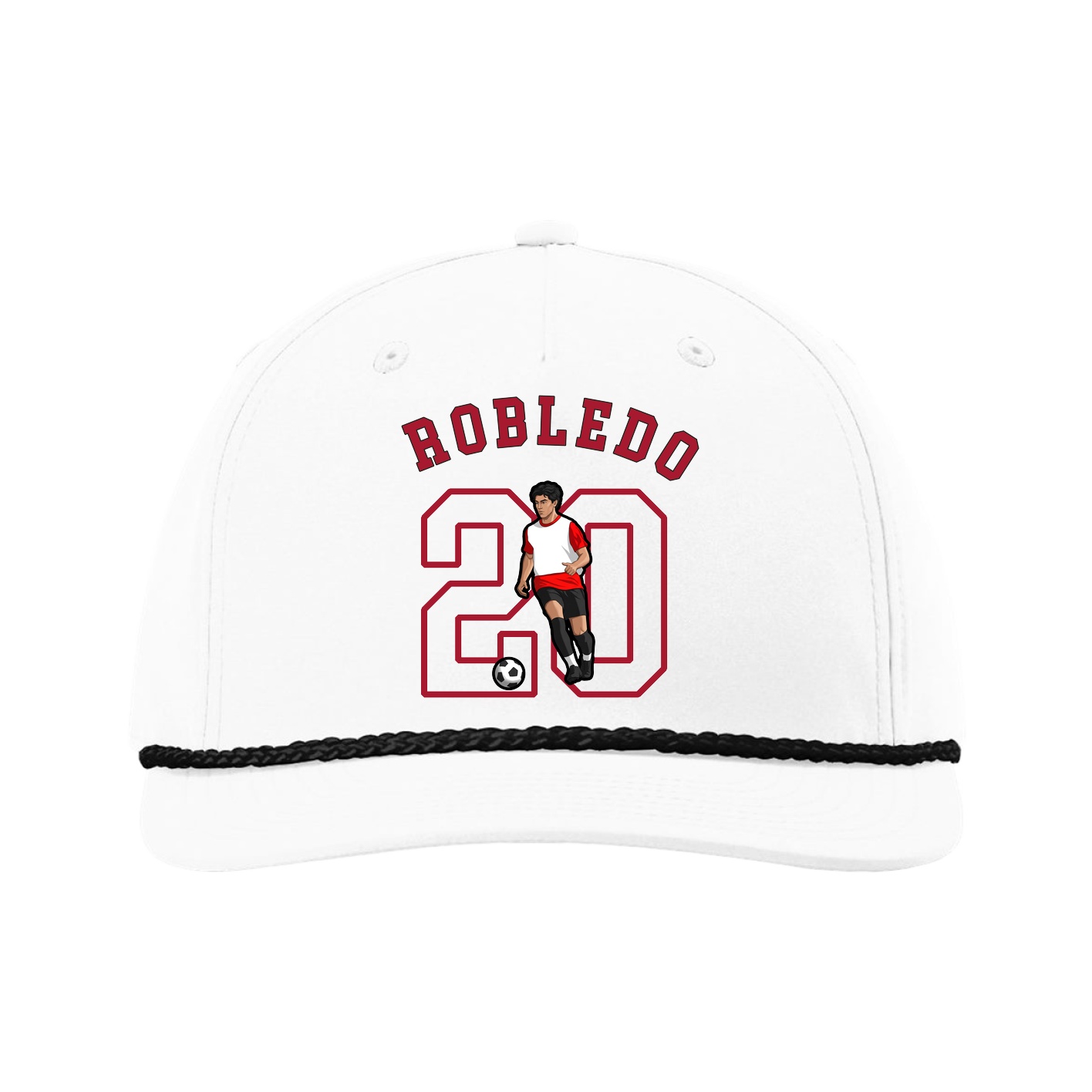 Five-Panel Classic Rope Cap — Shirsey Arch in White