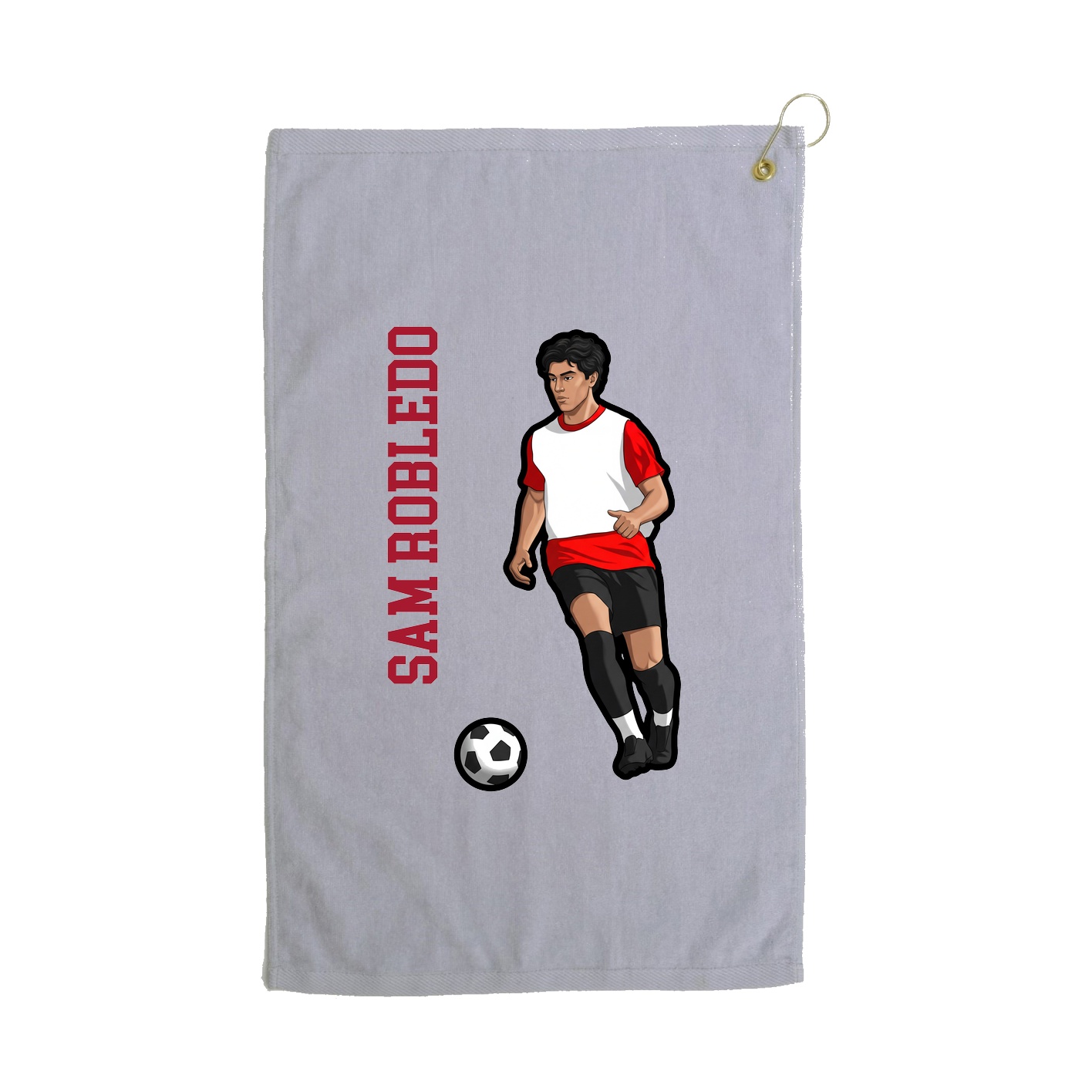 Golf Towel — Name Vertical in Grey