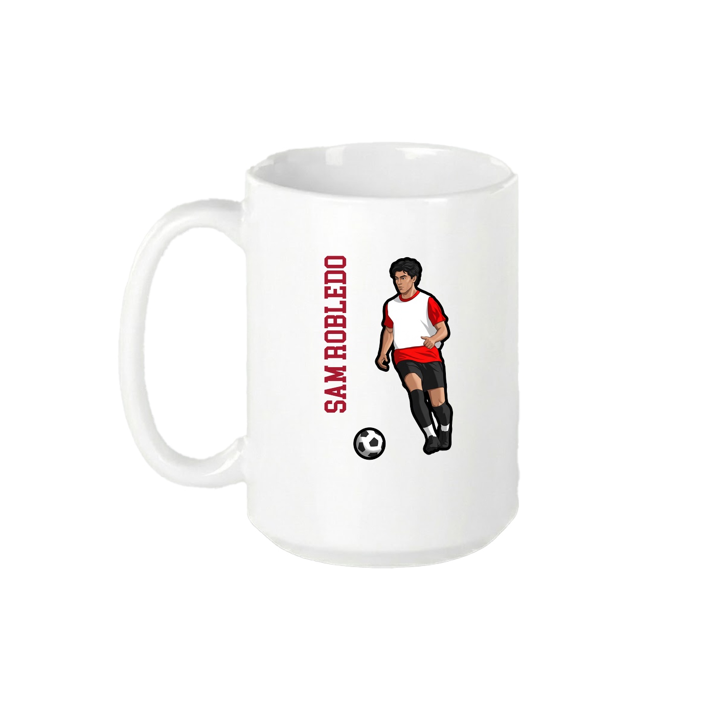 15oz Coffee Mug — Name Vertical in White