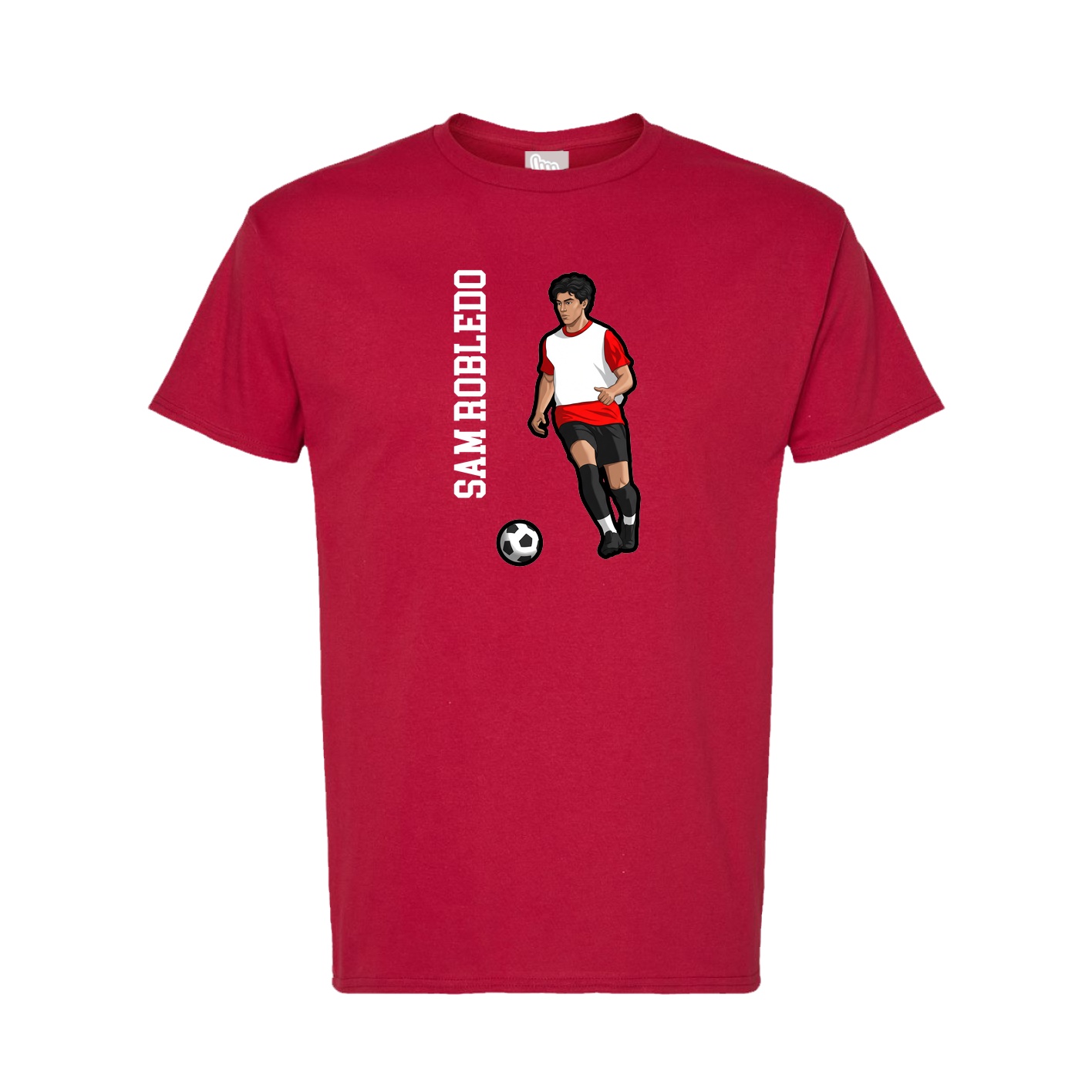 Tee — Name Vertical in Crimson