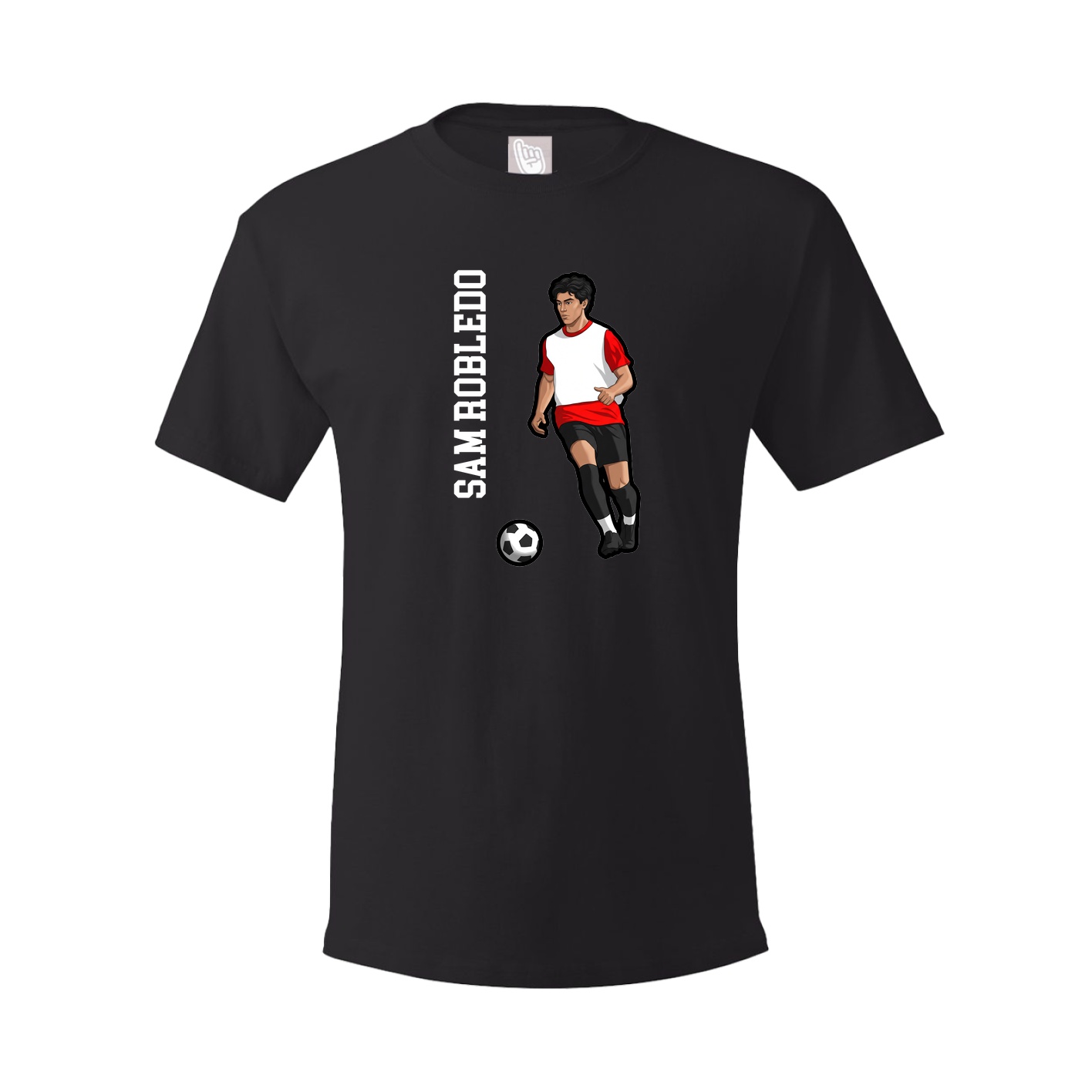 Youth Tee — Name Vertical in Black