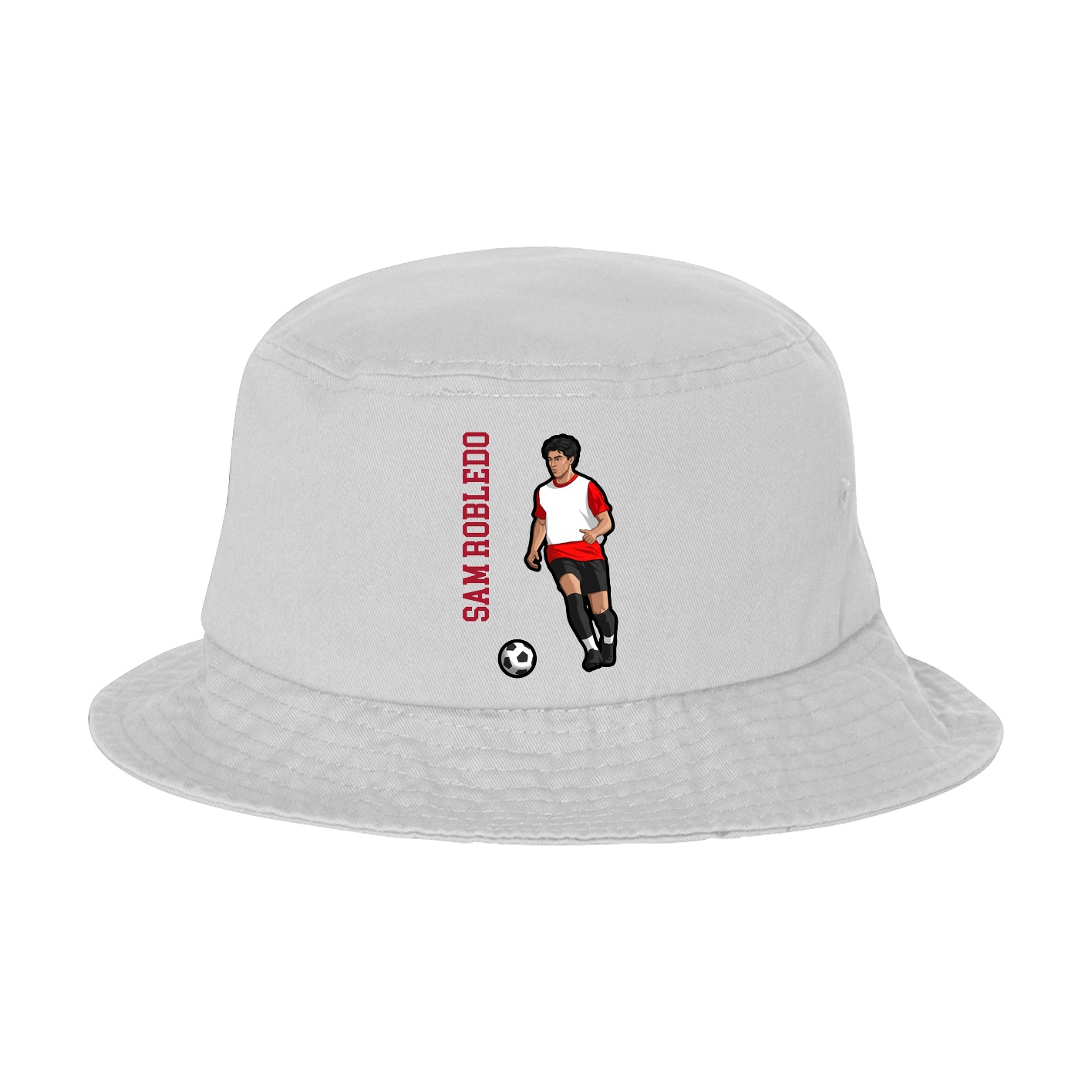 Bucket Cap — Name Vertical in White