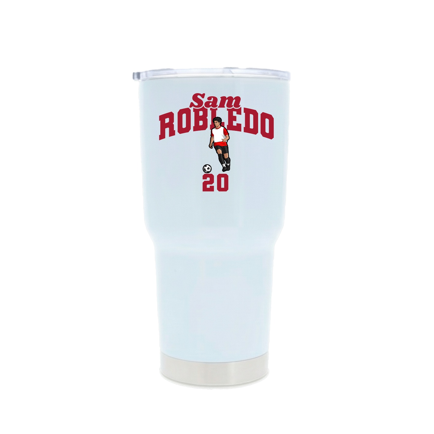30oz Stainless Steel Tumbler — Signature Arch in White