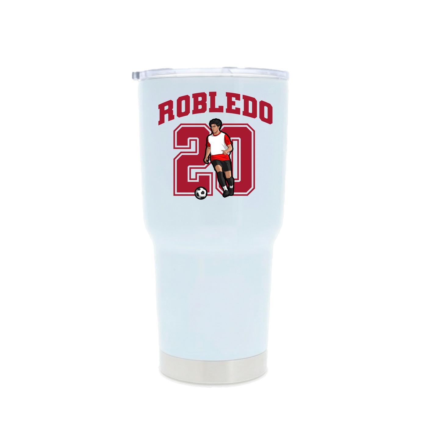 30oz Stainless Steel Tumbler — Number in White