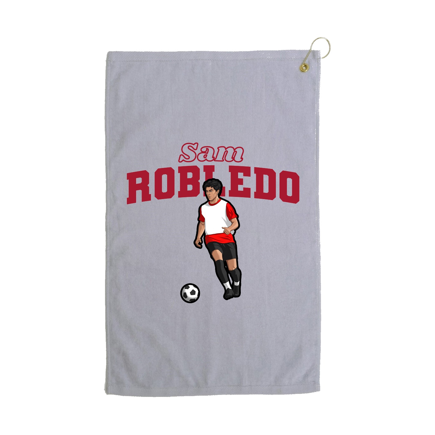 Golf Towel — Name Arch in Grey