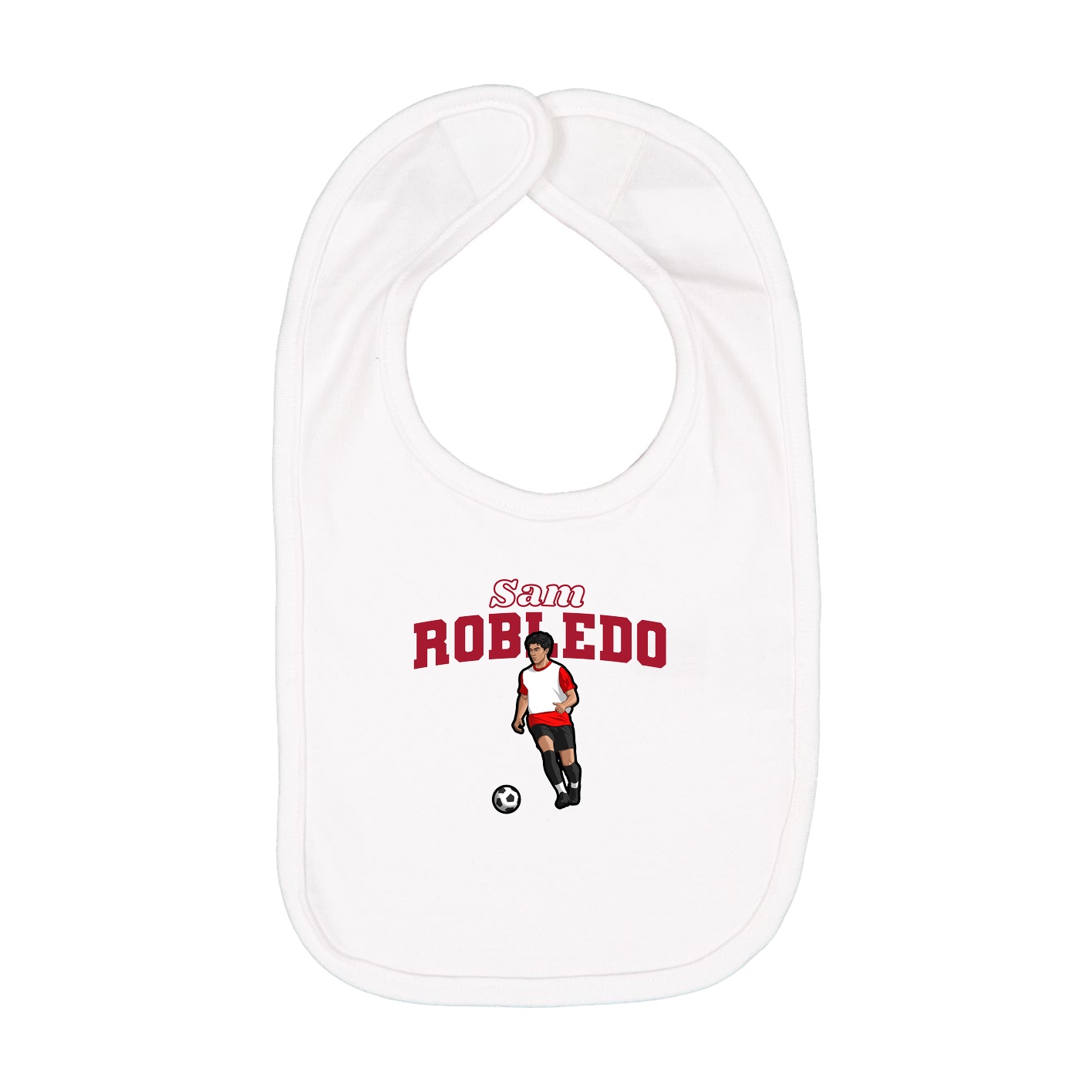 Infant Bib — Name Arch in White