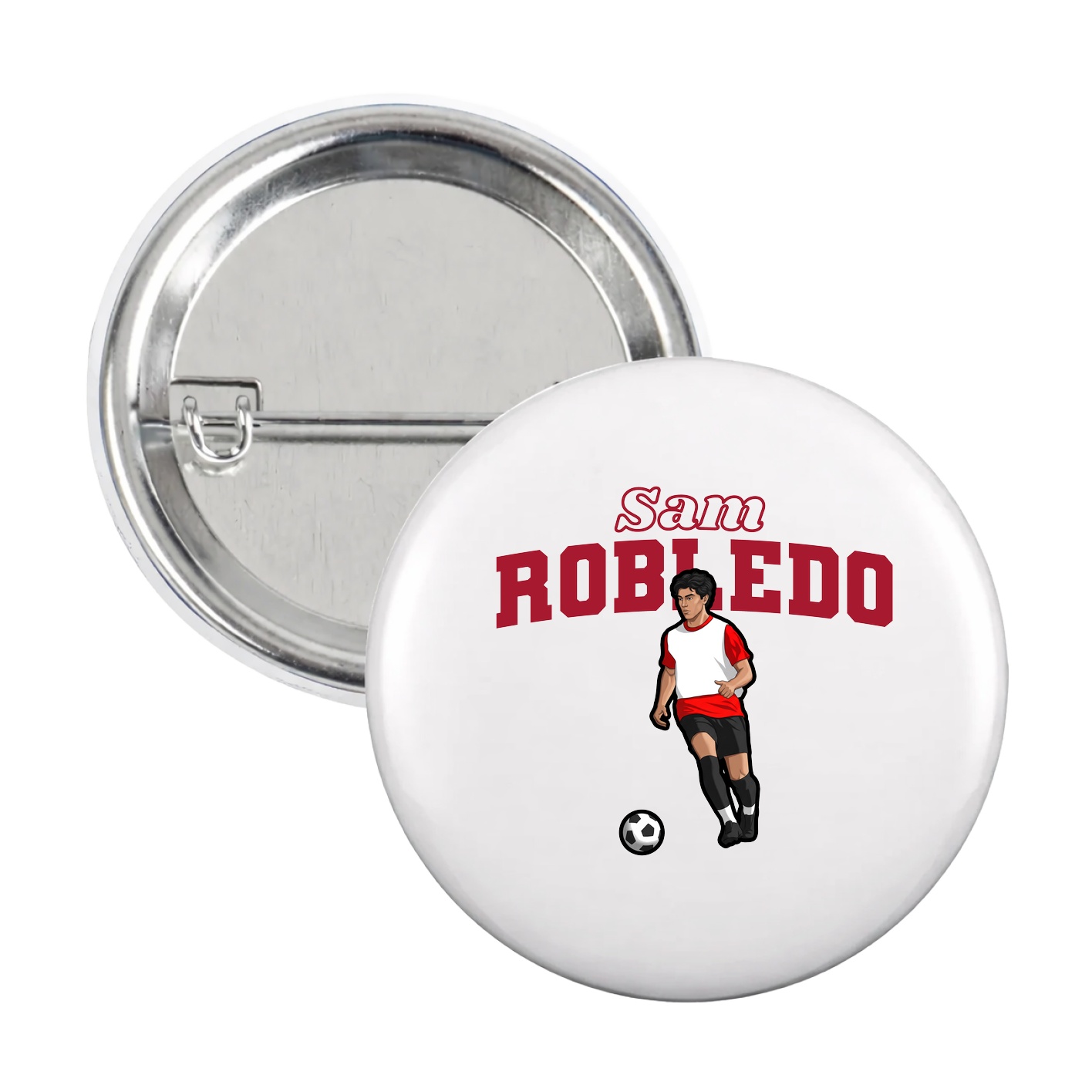 Game Day Button — Name Arch in White