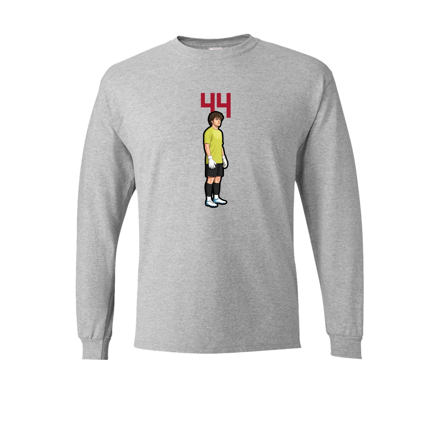 Long Sleeve Tee — Number Top in Grey