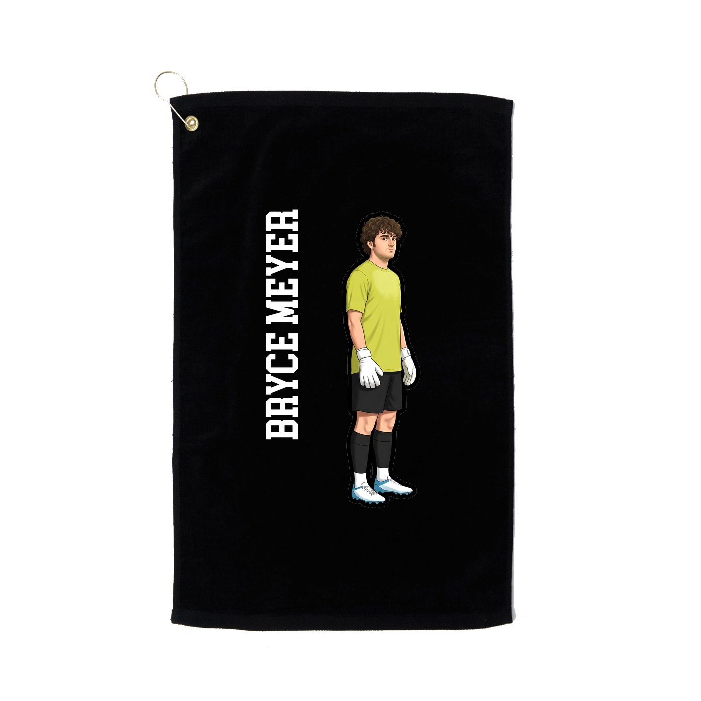 Golf Towel — Name Vertical in Black
