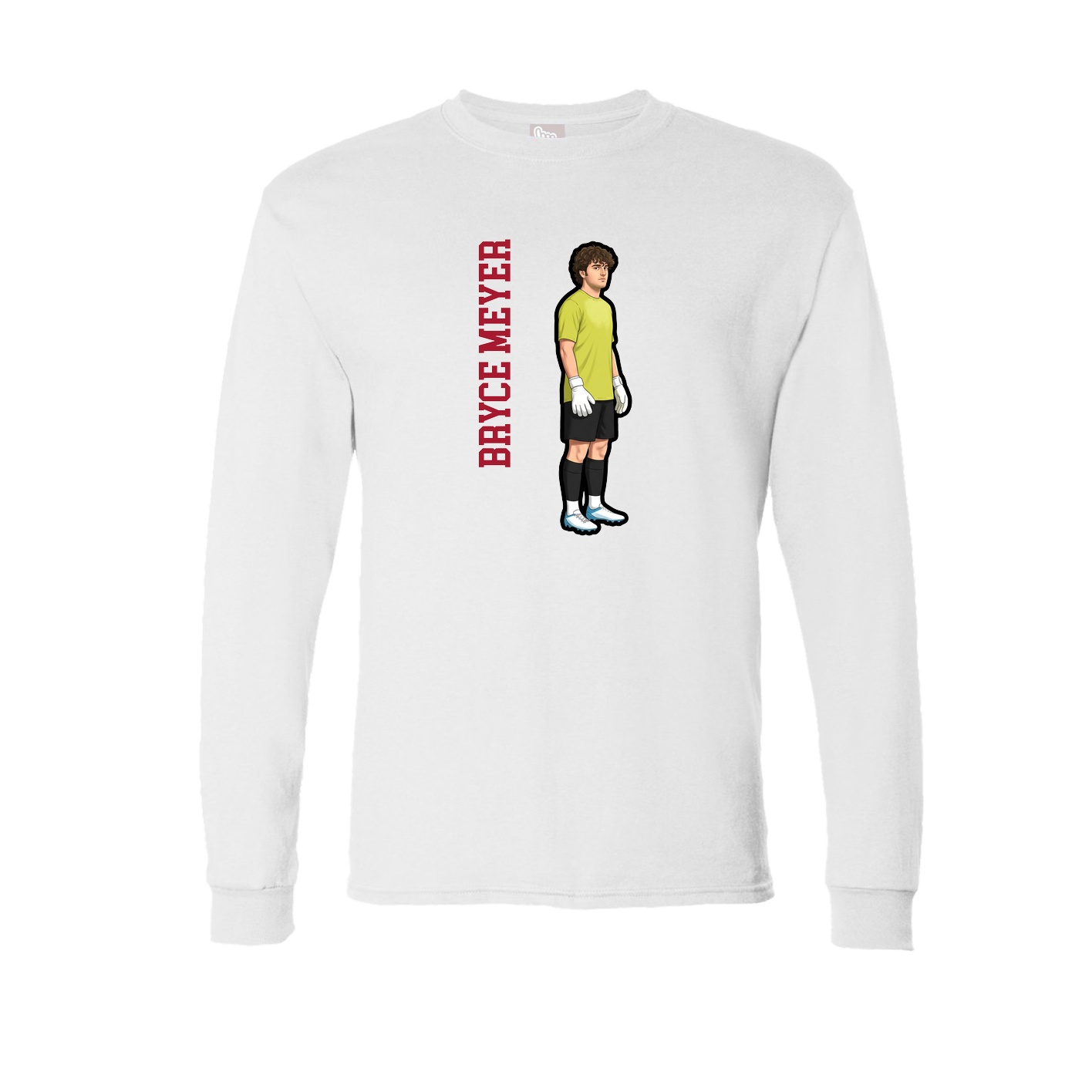 Long Sleeve Tee — Name Vertical in White