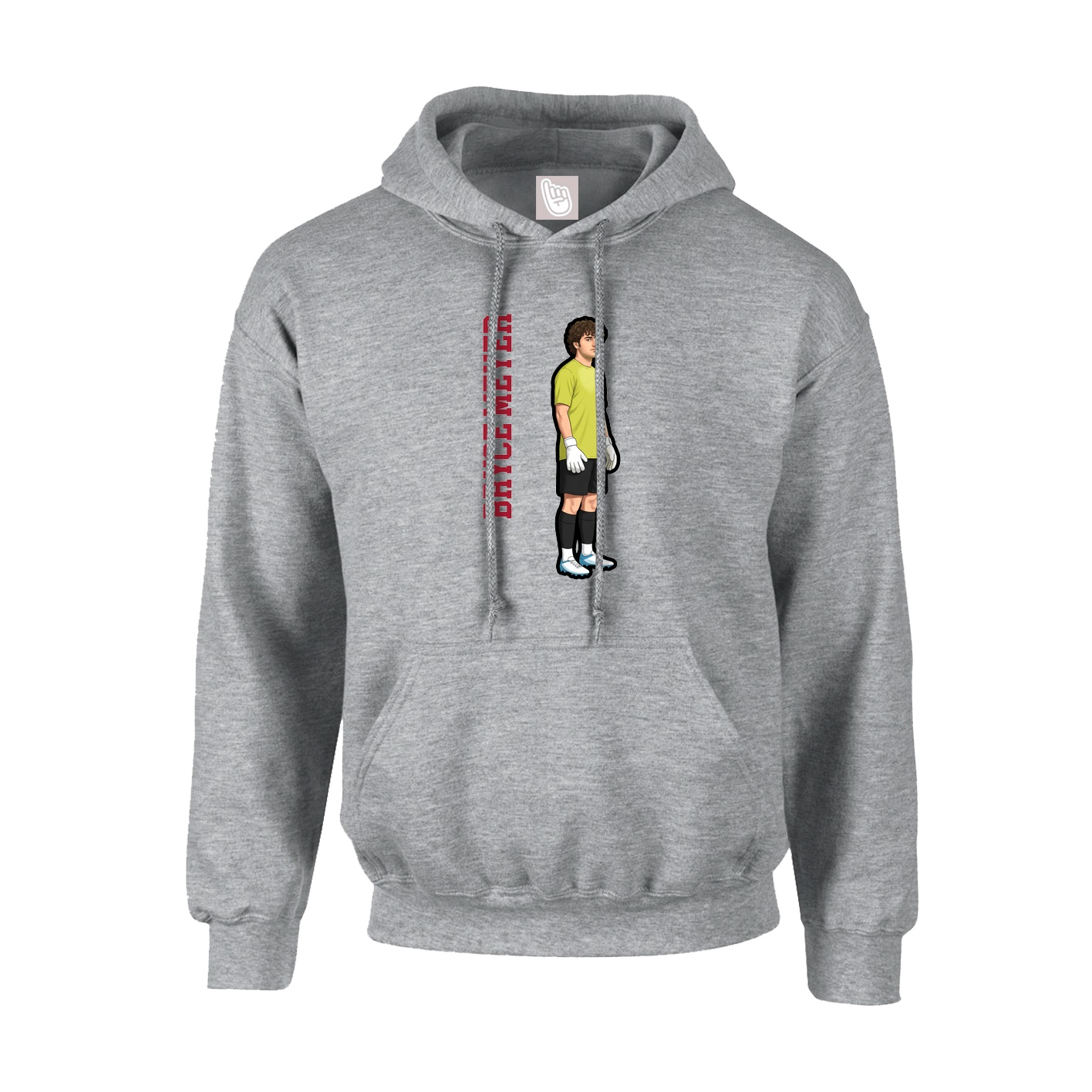 Youth Hoodie — Name Vertical in Grey