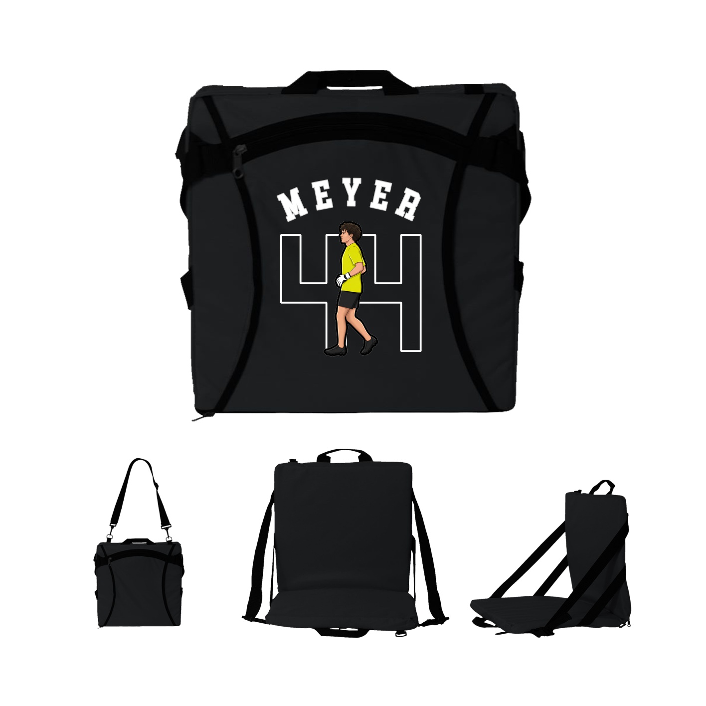 Folding Stadium Seat — Shirsey Arch in Black