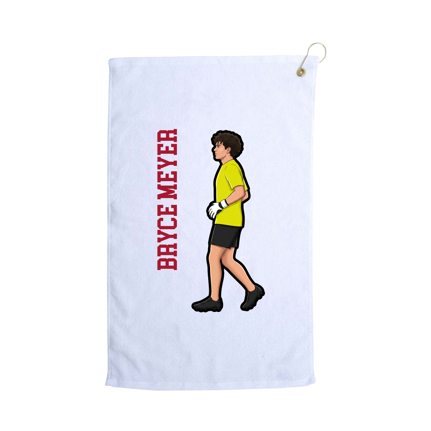 Golf Towel — Name Vertical in White