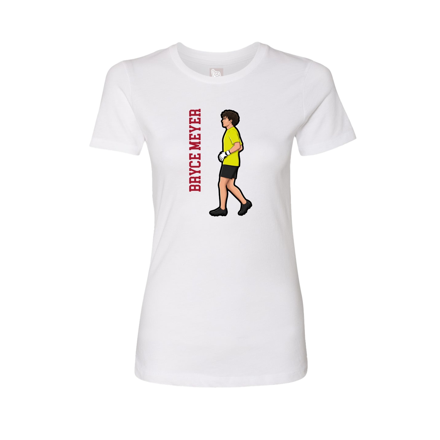 Fitted Women's Tee — Name Vertical in White