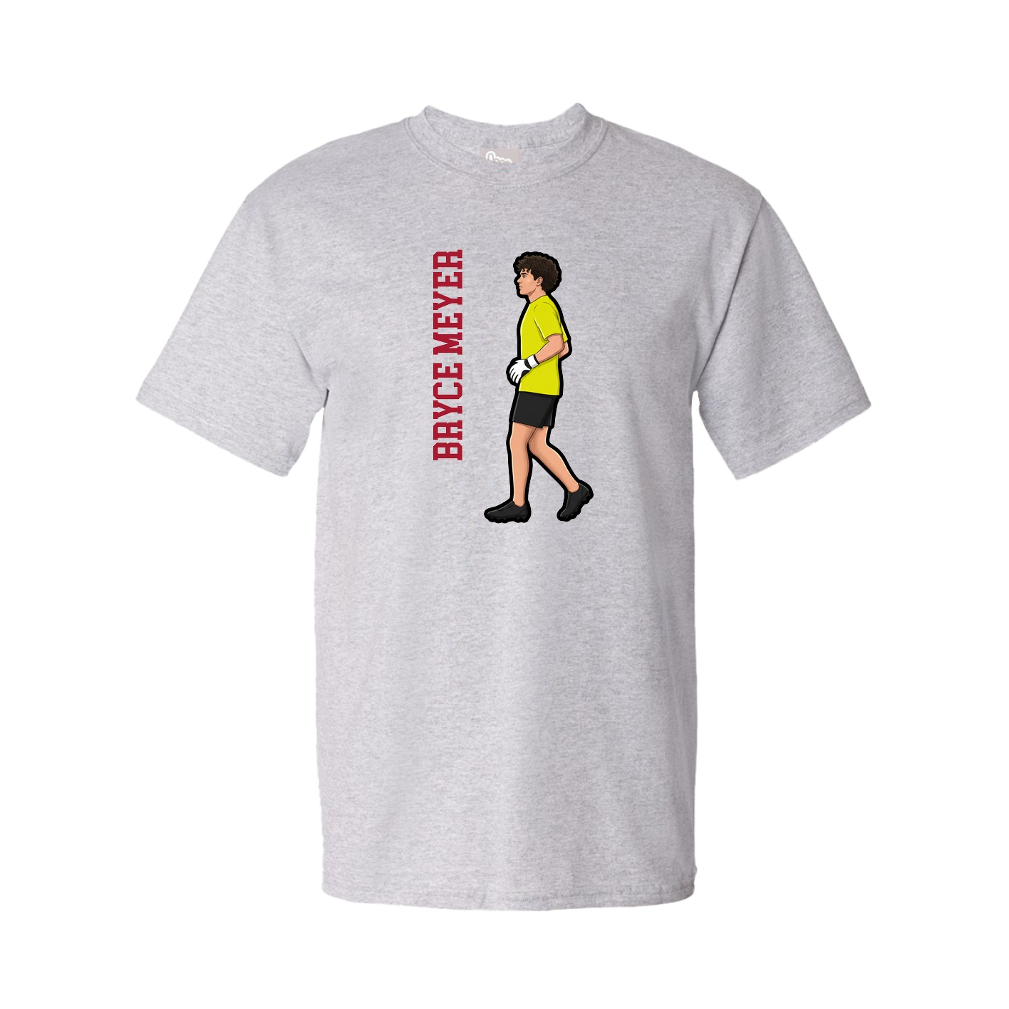 Youth Tee — Name Vertical in Grey