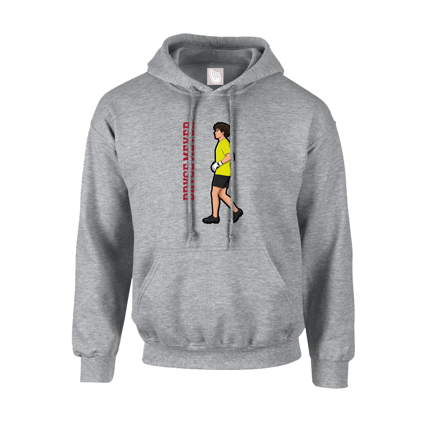 Hoodie — Name Vertical in Grey