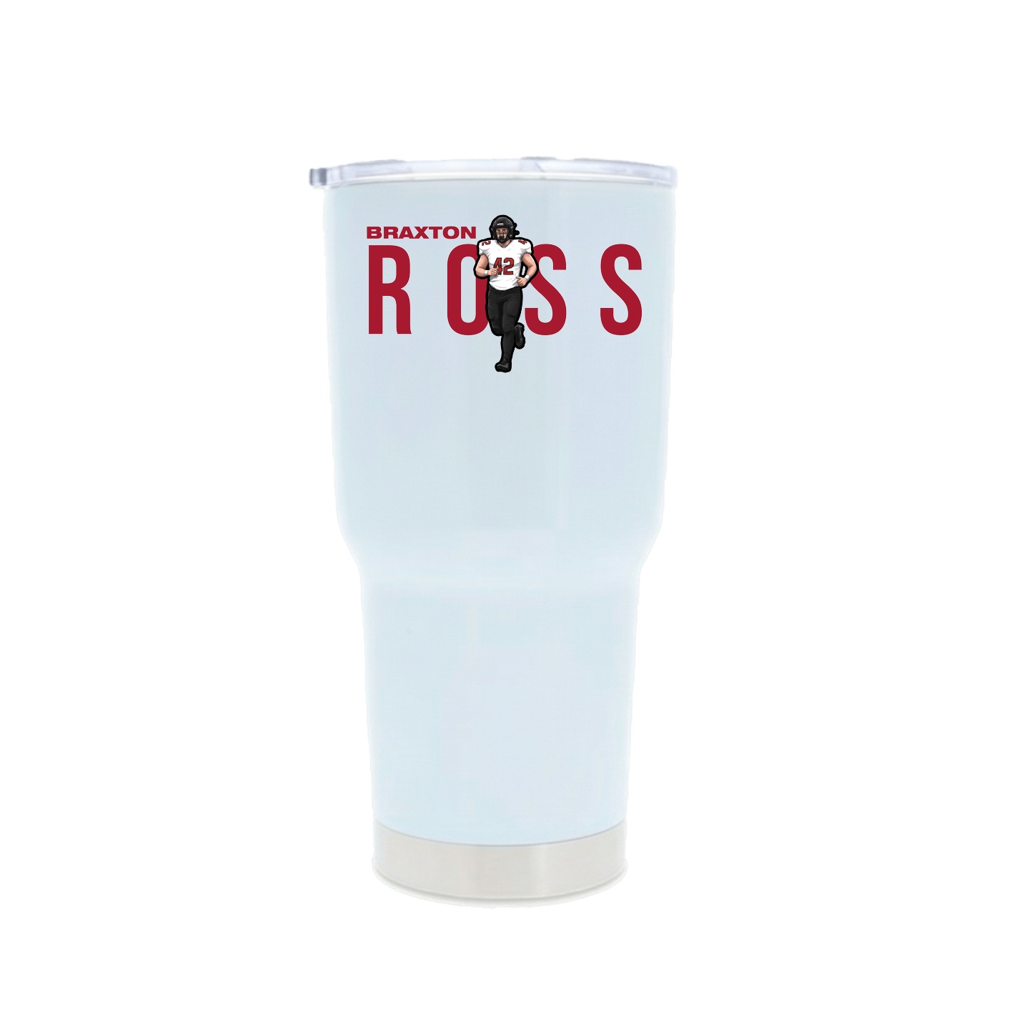 30oz Stainless Steel Tumbler — Player Name in White