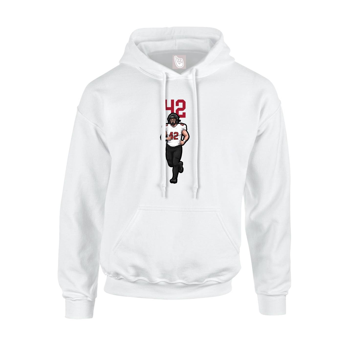 Youth Hoodie — Number Top in White
