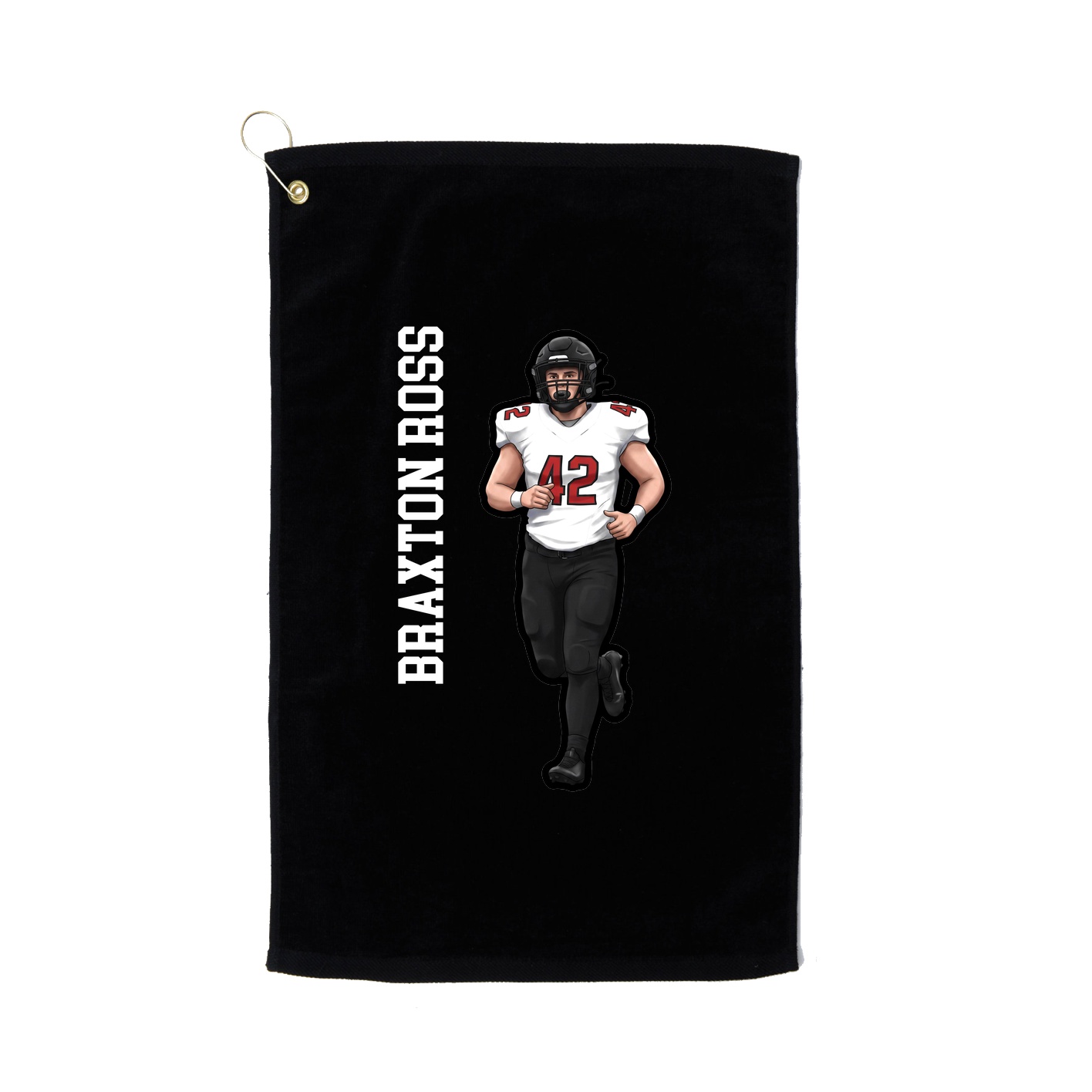 Golf Towel — Name Vertical in Black