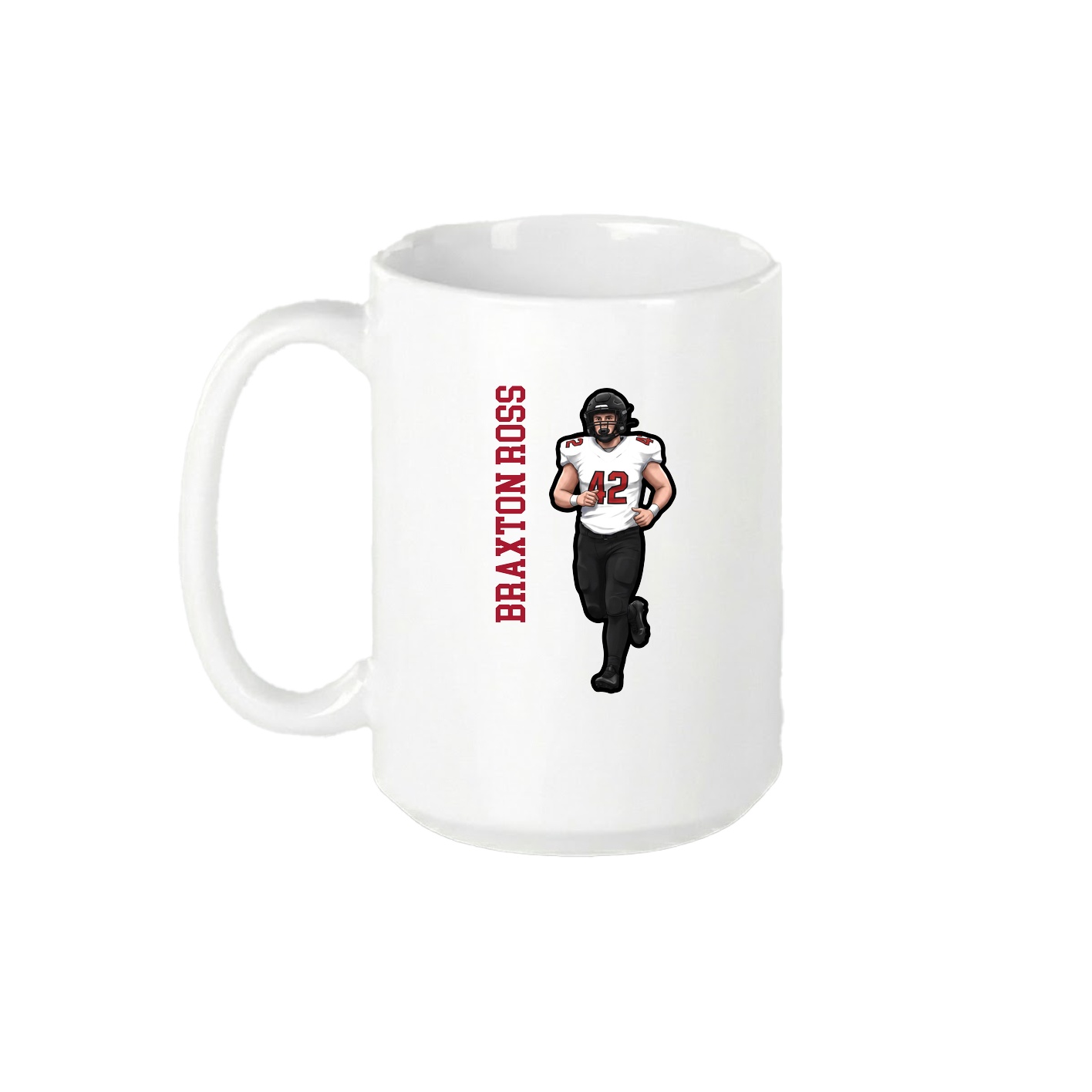 15oz Coffee Mug — Name Vertical in White