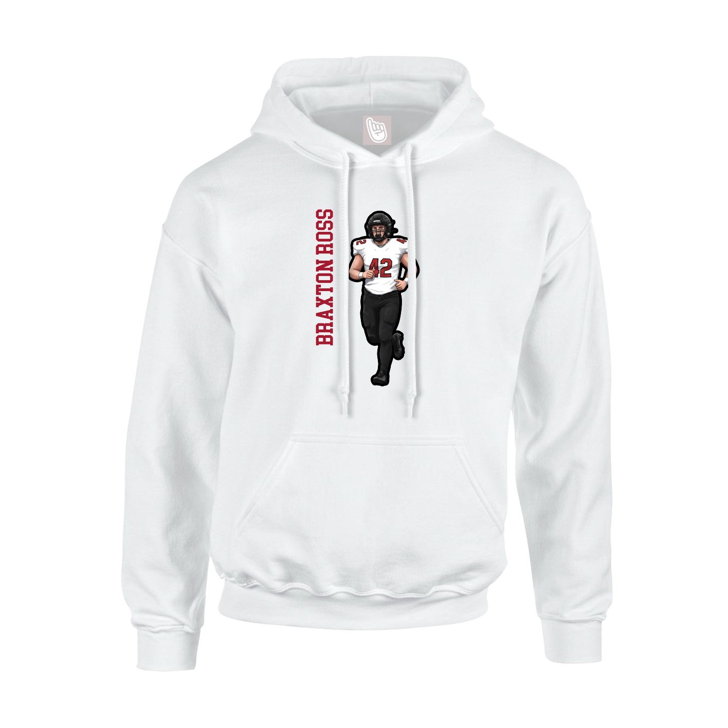 Hoodie — Name Vertical in White